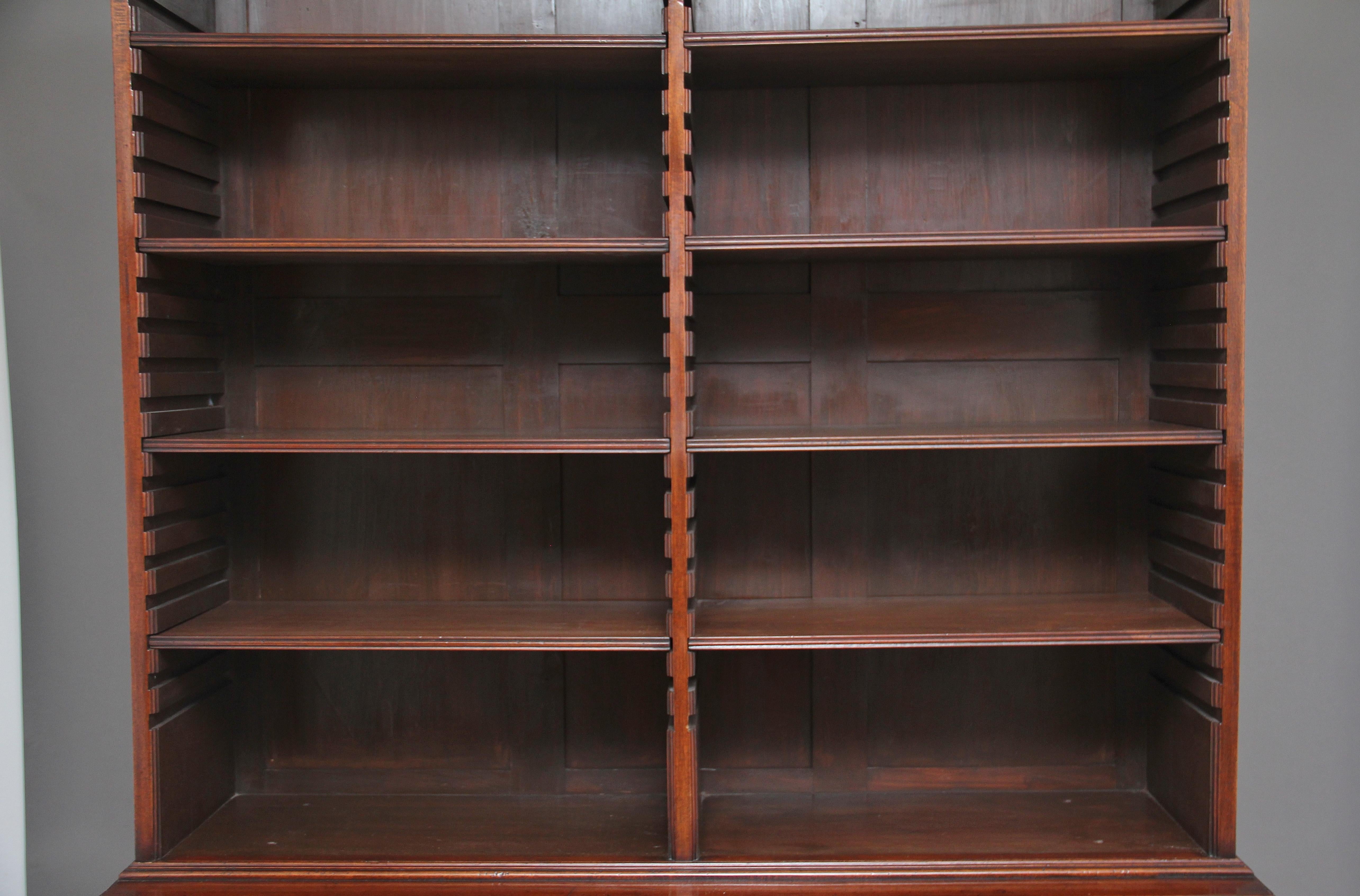 English Early 19th Century Mahogany Open Bookcase