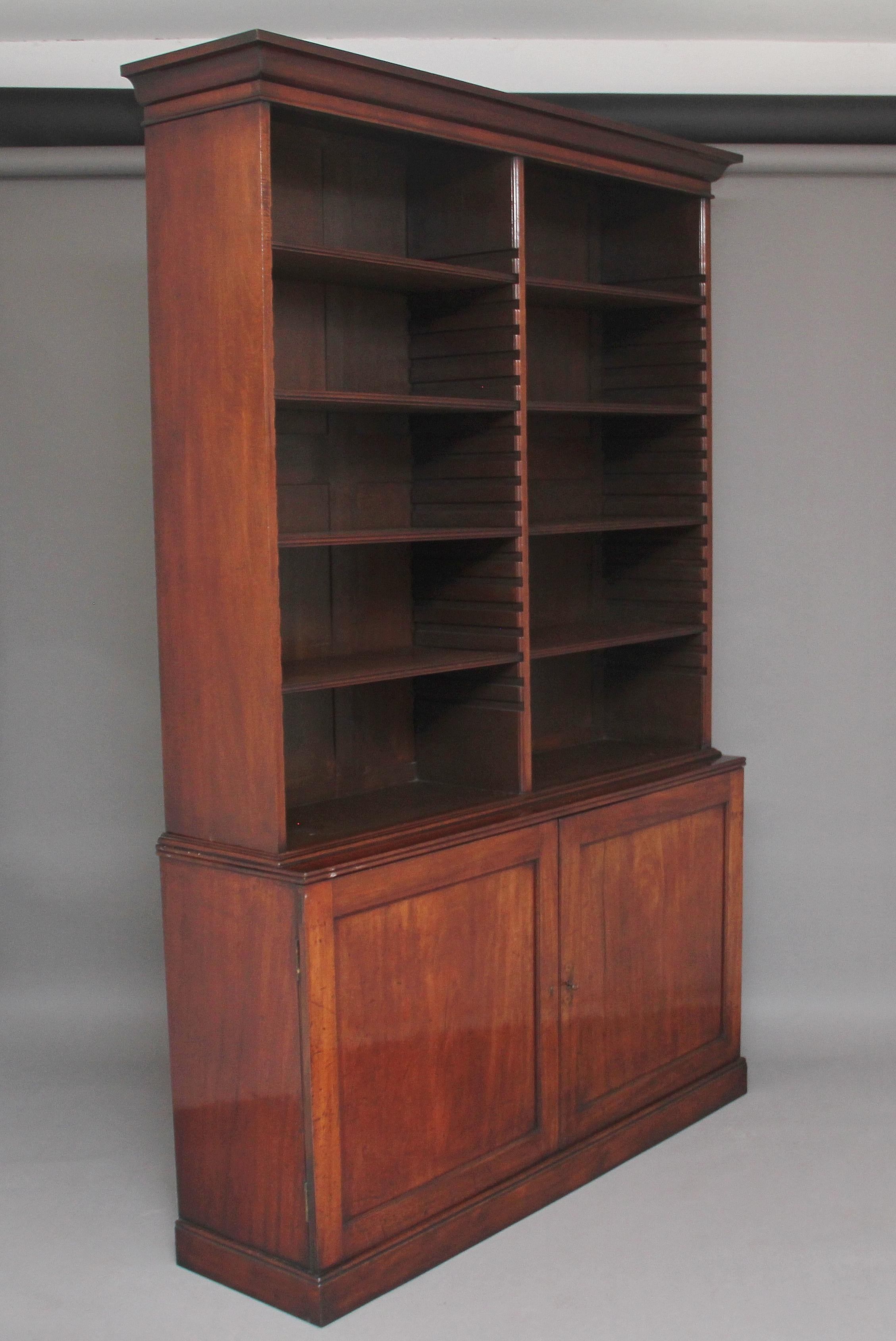 Mid-19th Century Early 19th Century Mahogany Open Bookcase