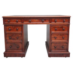 Antique Early 19th Century Mahogany Pedestal Desk