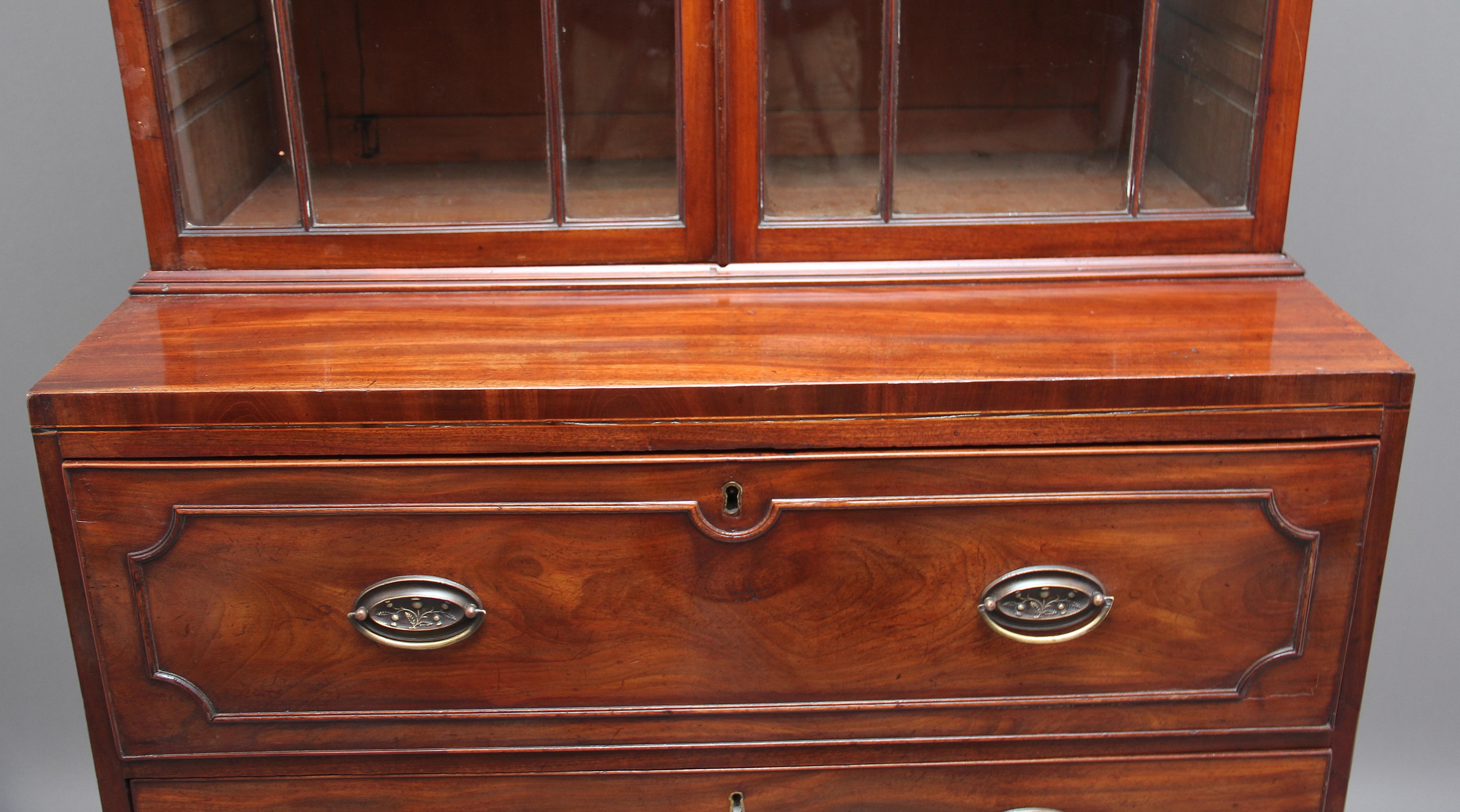 Early 19th Century Mahogany Secretaire Bookcase 7