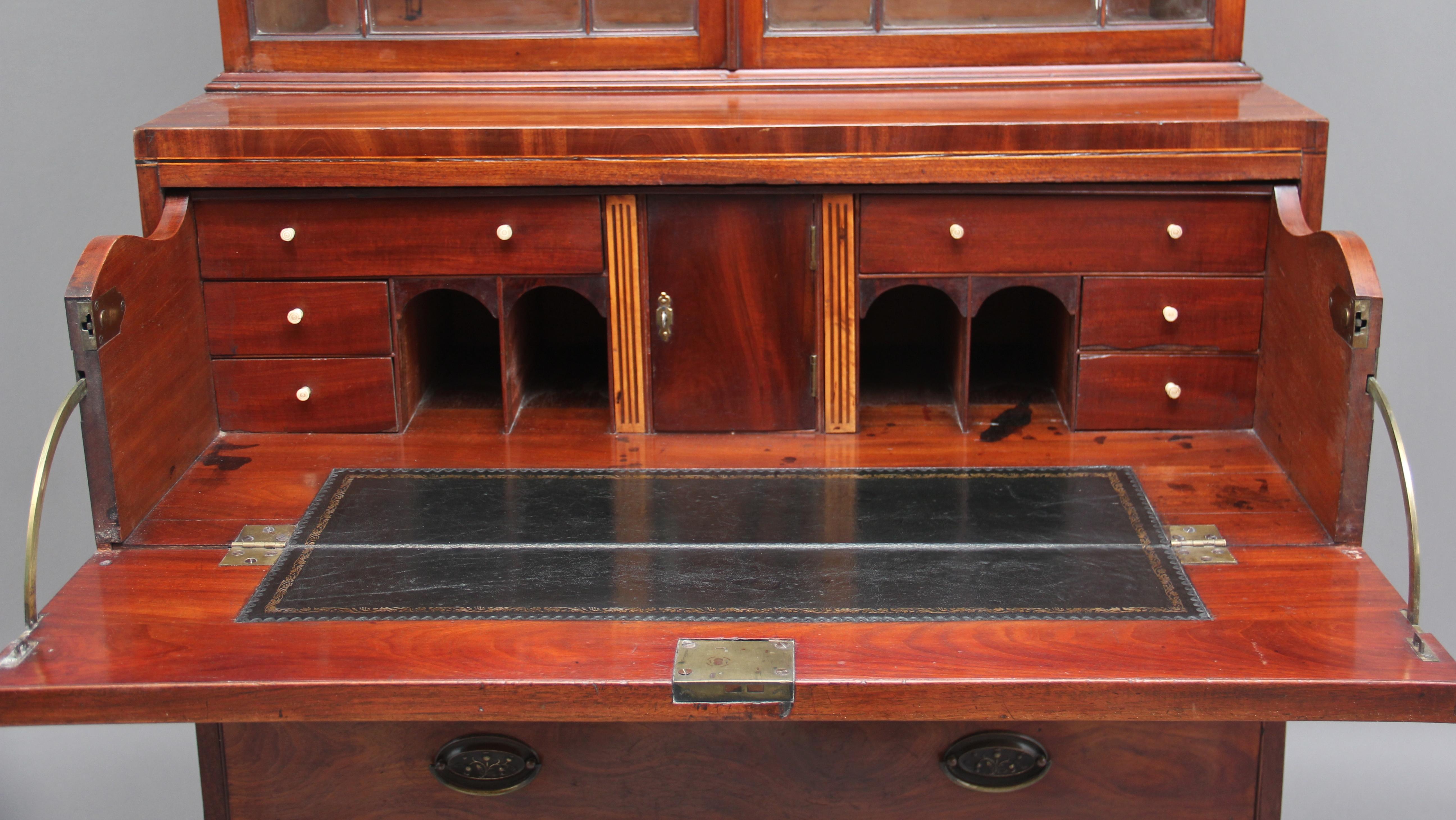 Early 19th Century Mahogany Secretaire Bookcase 1