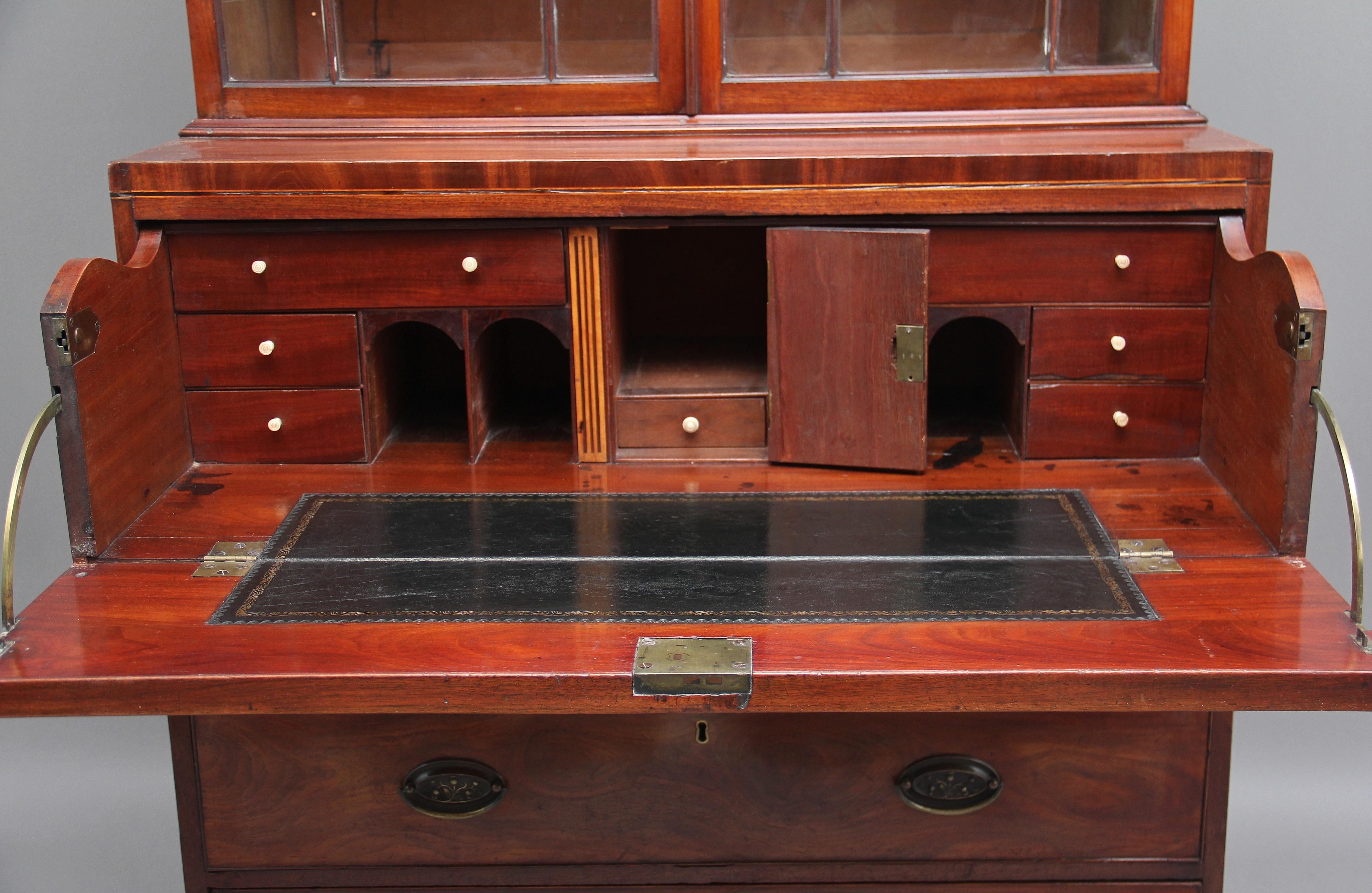 Early 19th Century Mahogany Secretaire Bookcase 2
