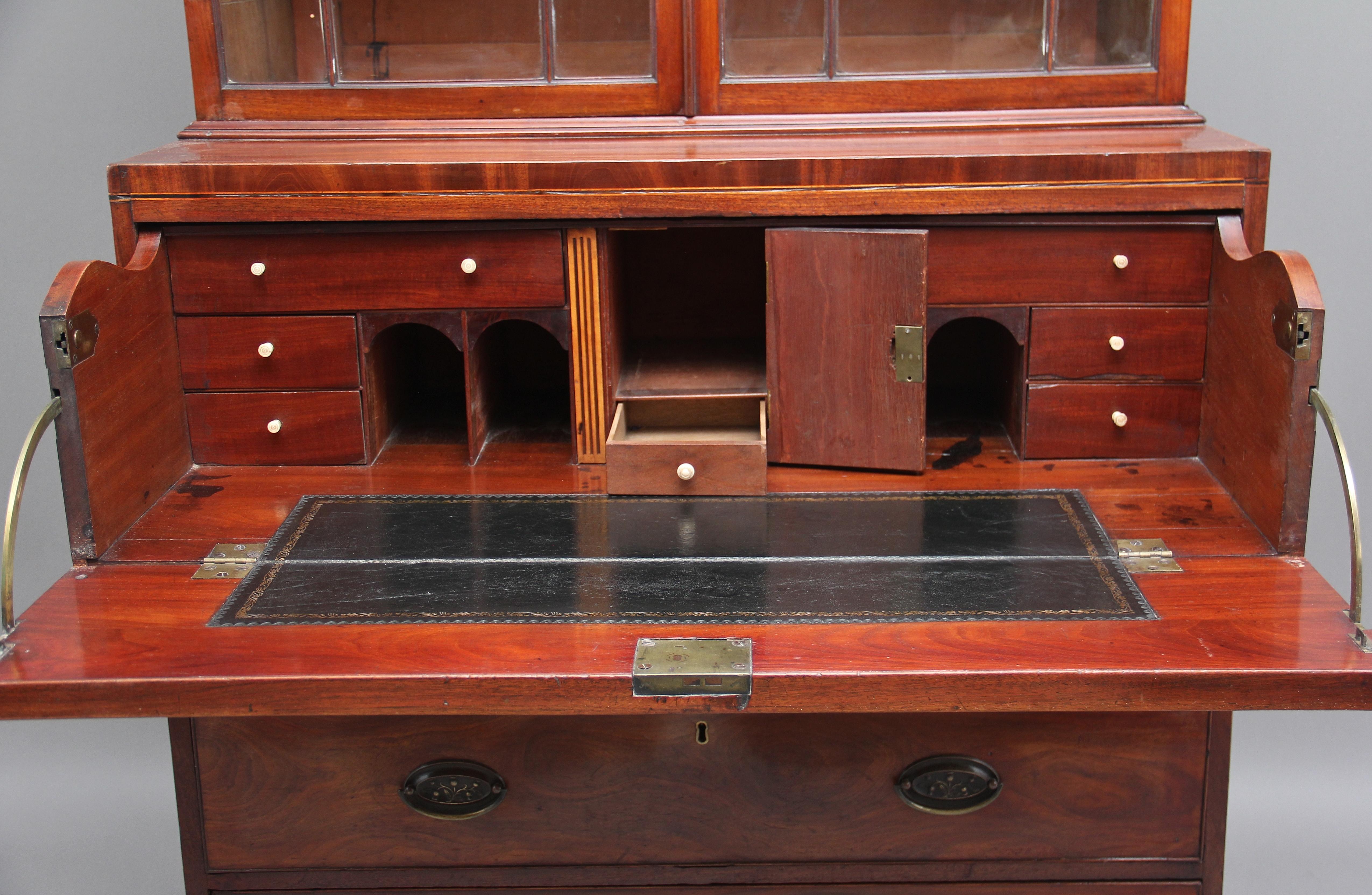 Early 19th Century Mahogany Secretaire Bookcase 3
