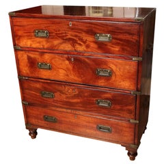 Early 19th Century Mahogany Secretaire Military Campaign Chest
