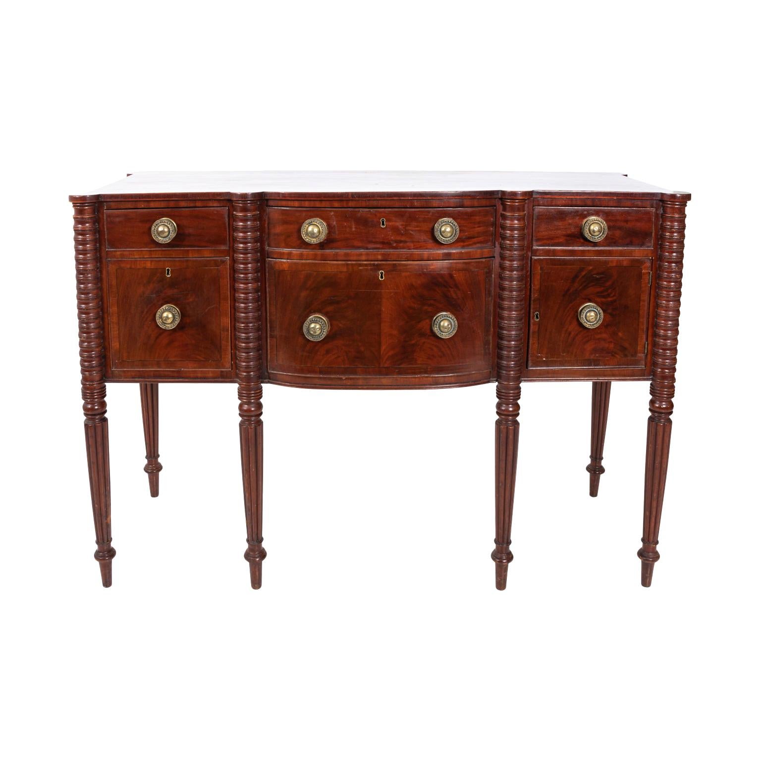 Early 19th Century Mahogany Sheraton Style Side Board