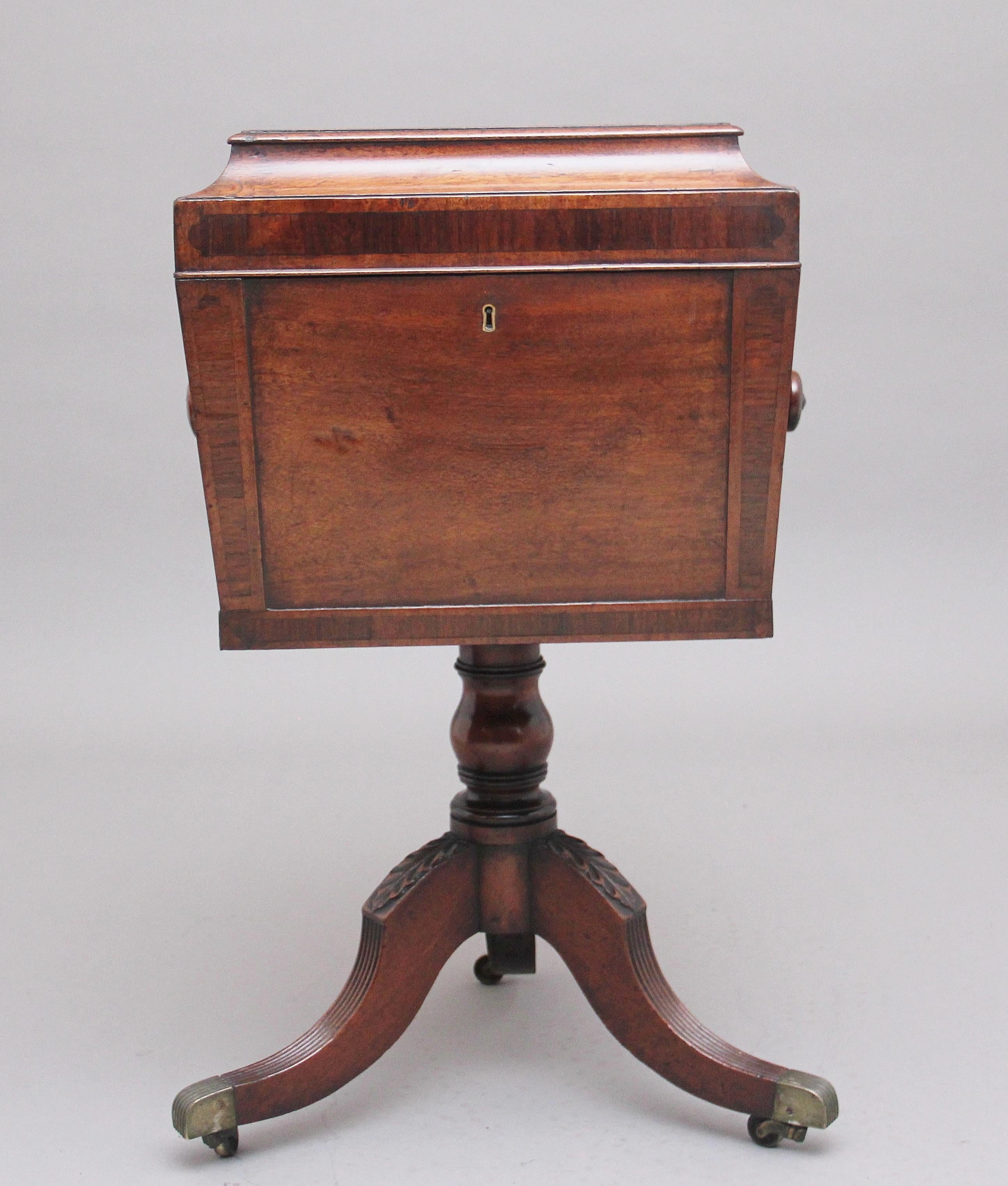 Early 19th Century Mahogany Teapoy In Good Condition For Sale In Martlesham, GB