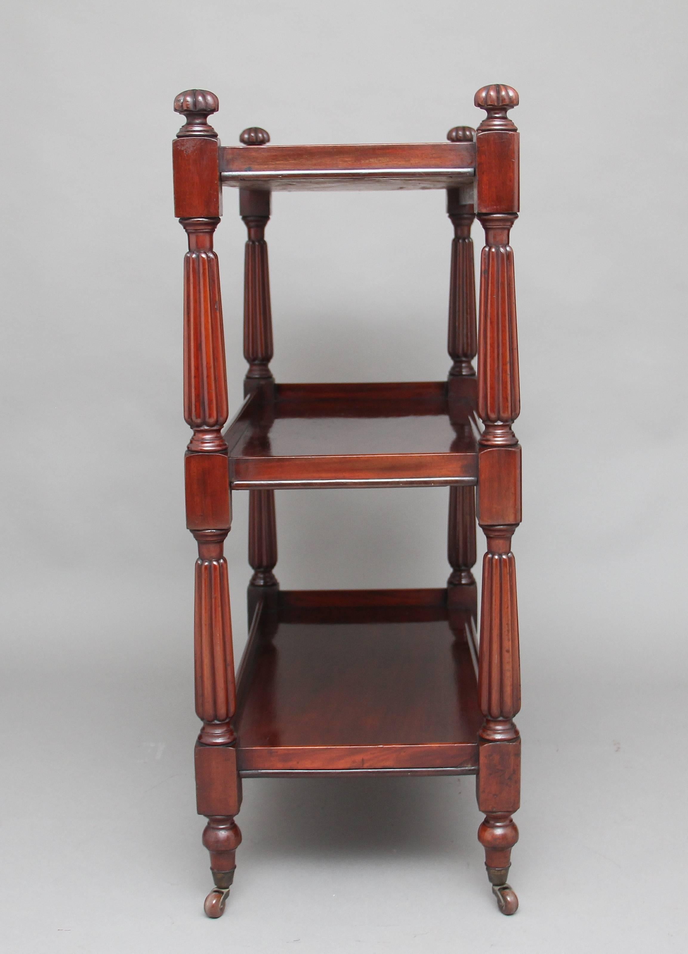 William IV Early 19th Century Mahogany Three-Tier Dumbwaiter