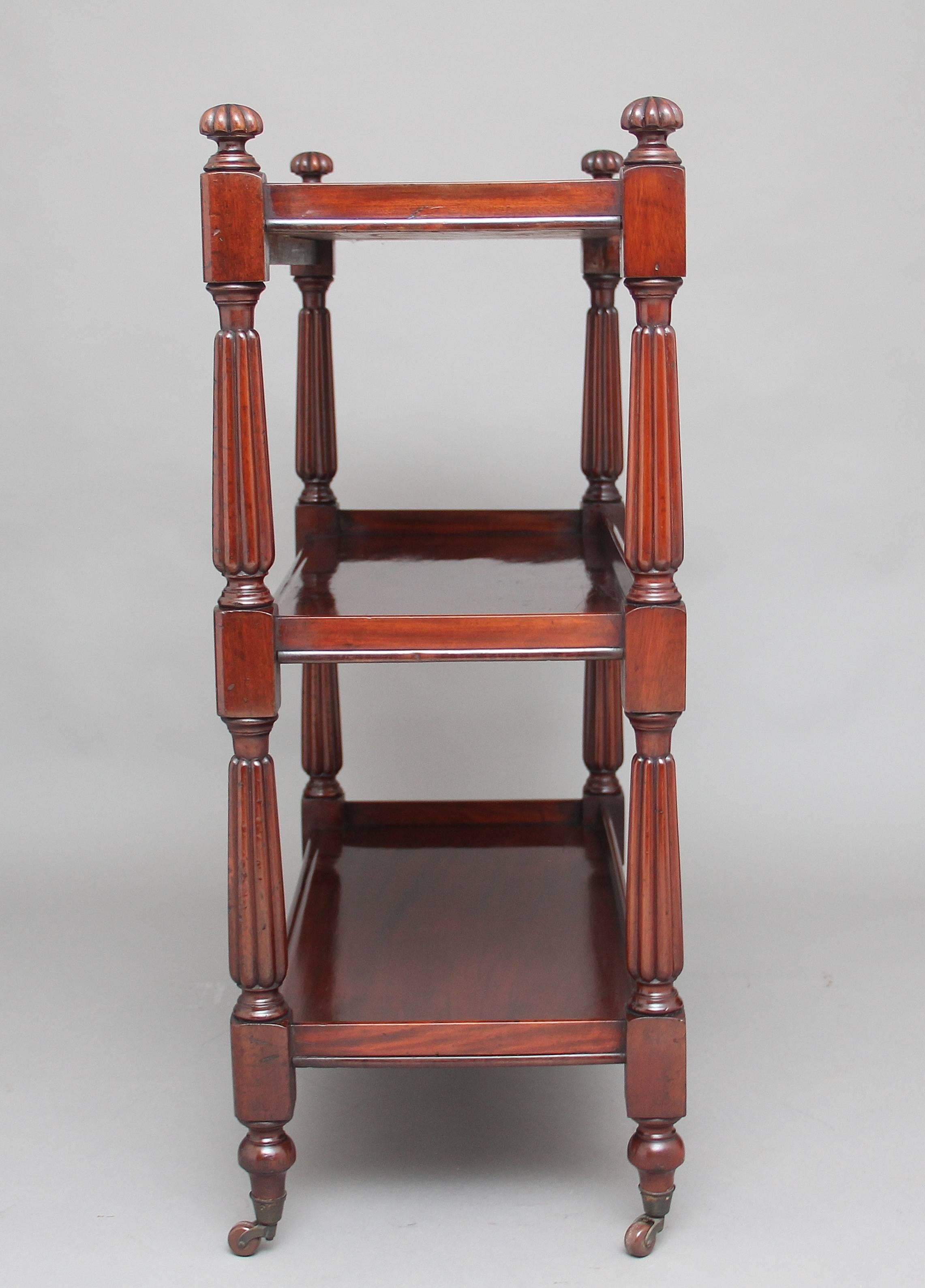 Early 19th Century Mahogany Three-Tier Dumbwaiter In Good Condition In Martlesham, GB