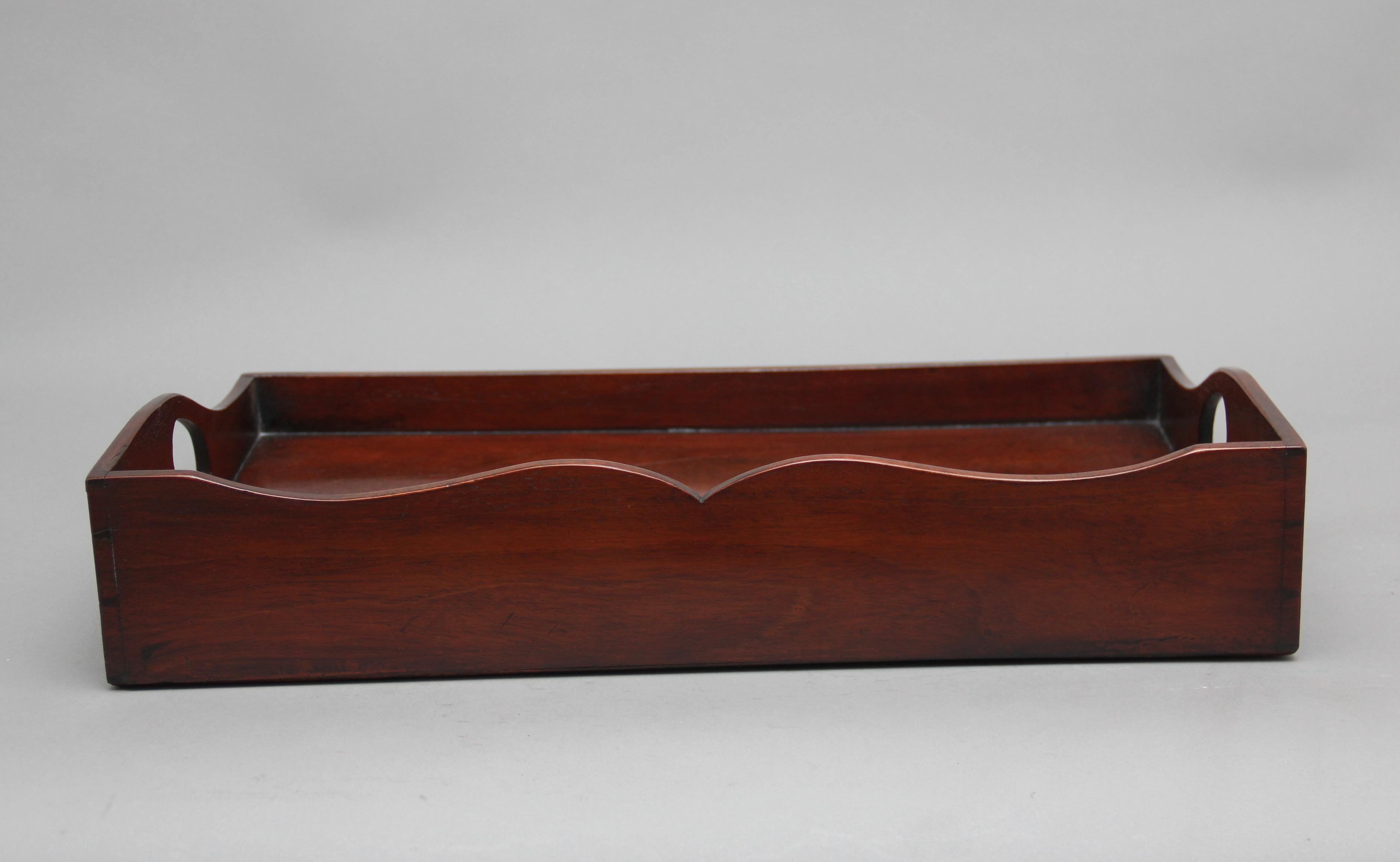 British Early 19th Century Mahogany Tray For Sale