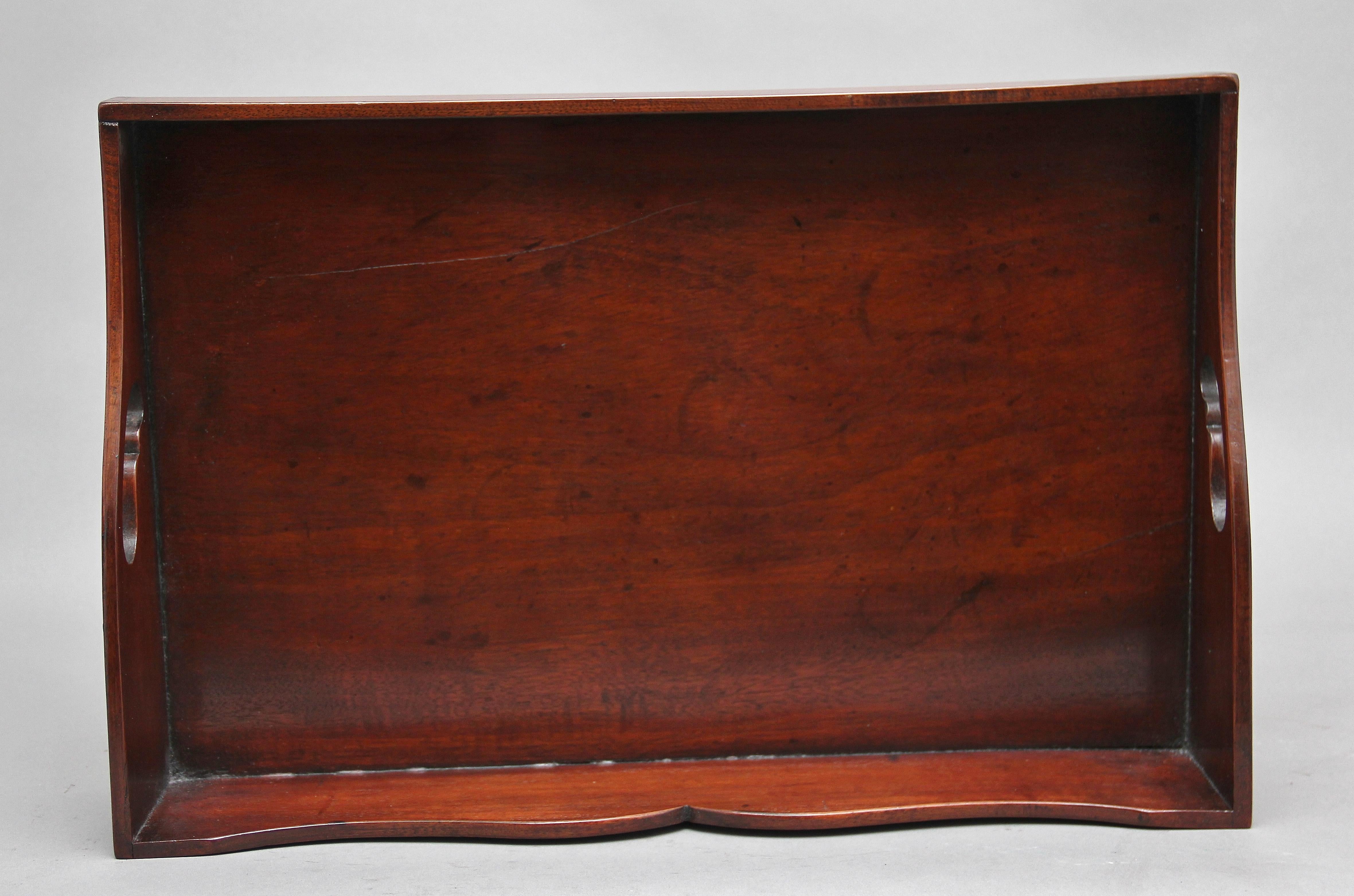 Mid-19th Century Early 19th Century Mahogany Tray For Sale