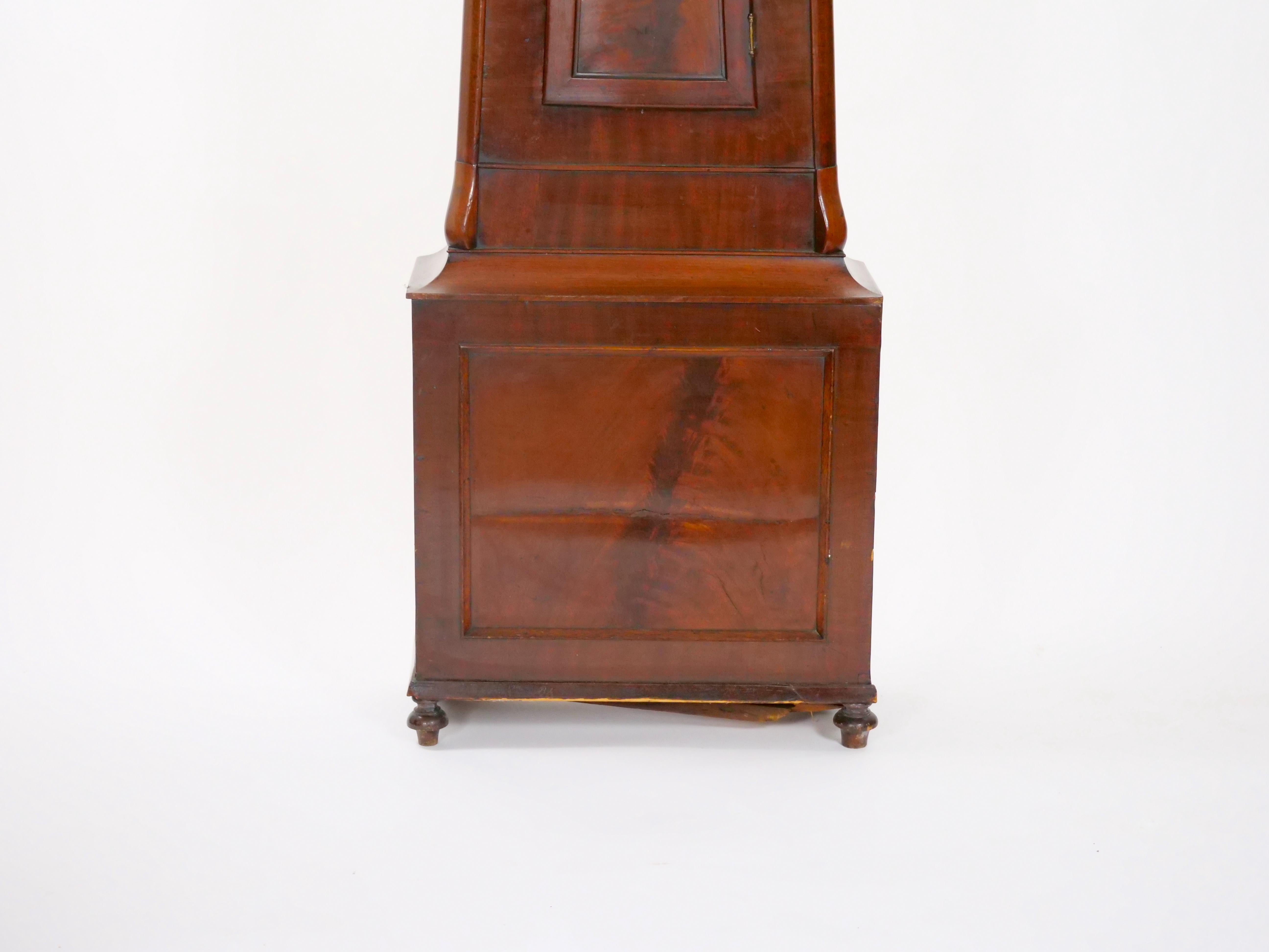 Frühe 19. Jahrhundert Mahagoni Holz schottischen Trommelfell große Fall Uhr (Frühes 19. Jahrhundert) im Angebot
