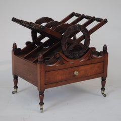 Early 19th Century Mahogany Wreath-Carved Canterbury