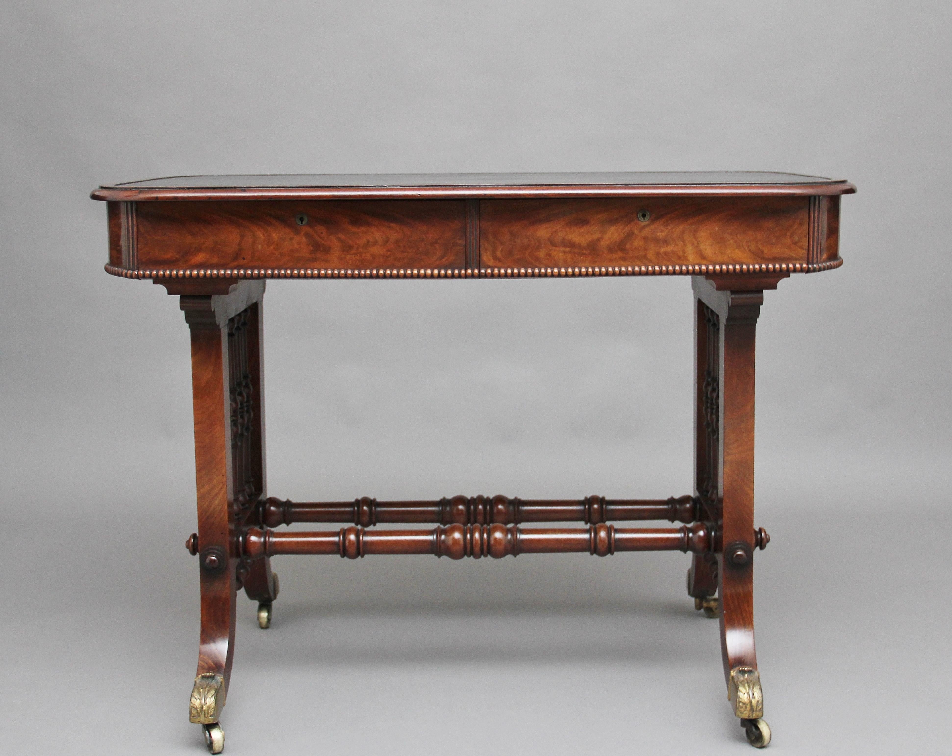 Early Victorian Early 19th Century Mahogany Writing Table