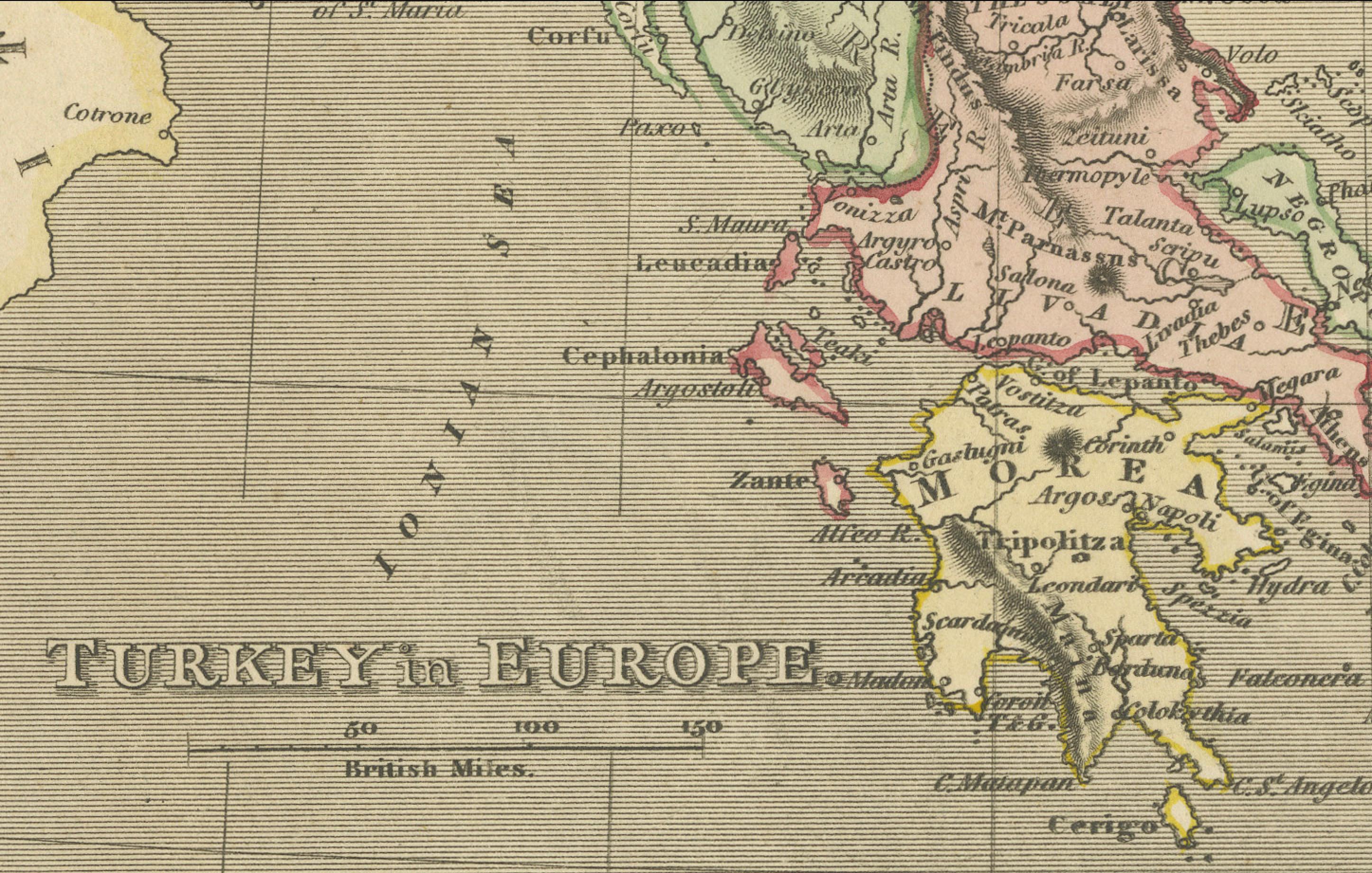 Mapa de la Europa otomana y regiones circundantes de principios del siglo XIX, 1821 1