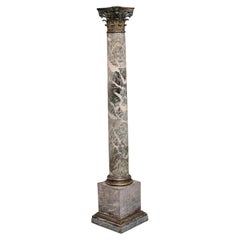 Colonne en marbre et laiton du début du 19e siècle de l'époque Regency