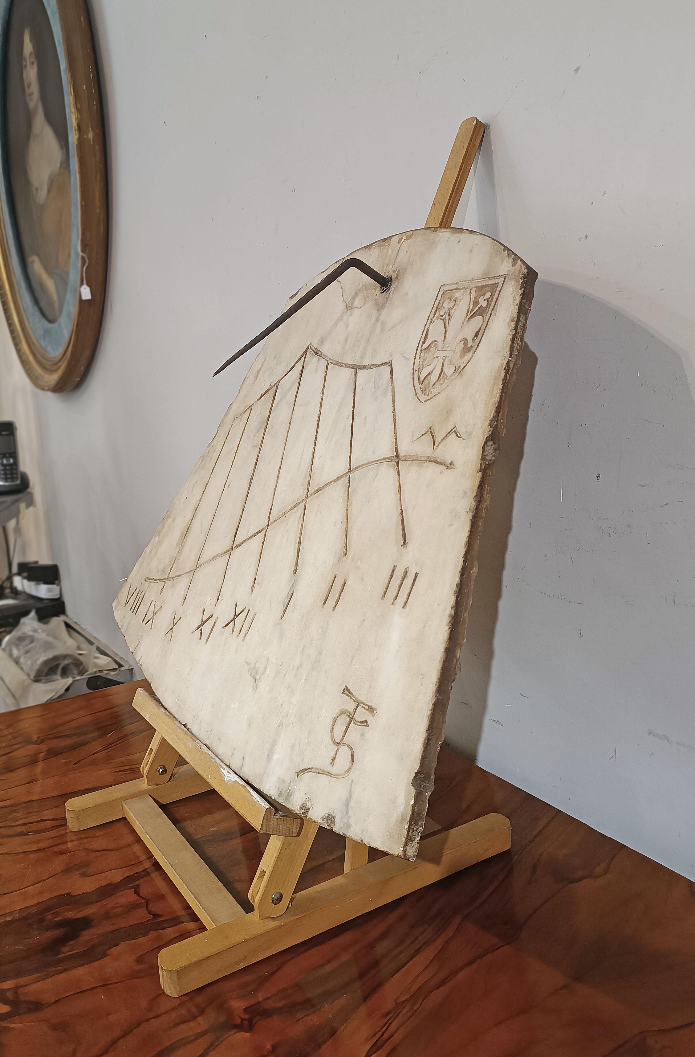 Hand-Crafted EARLY 19th CENTURY MARBLE SUNDIAL For Sale