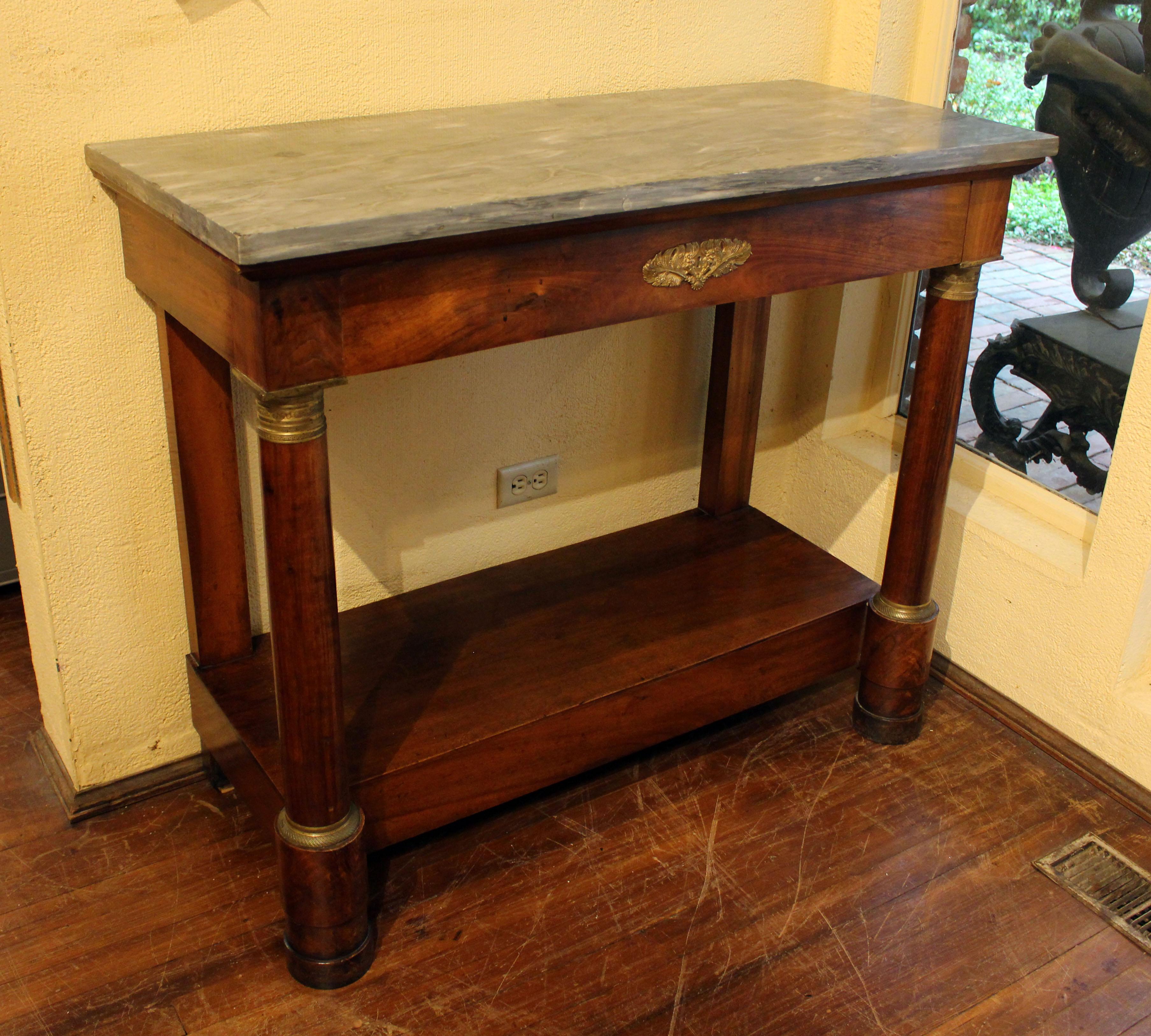 Bronze Early 19th Century Marble Top Console Table