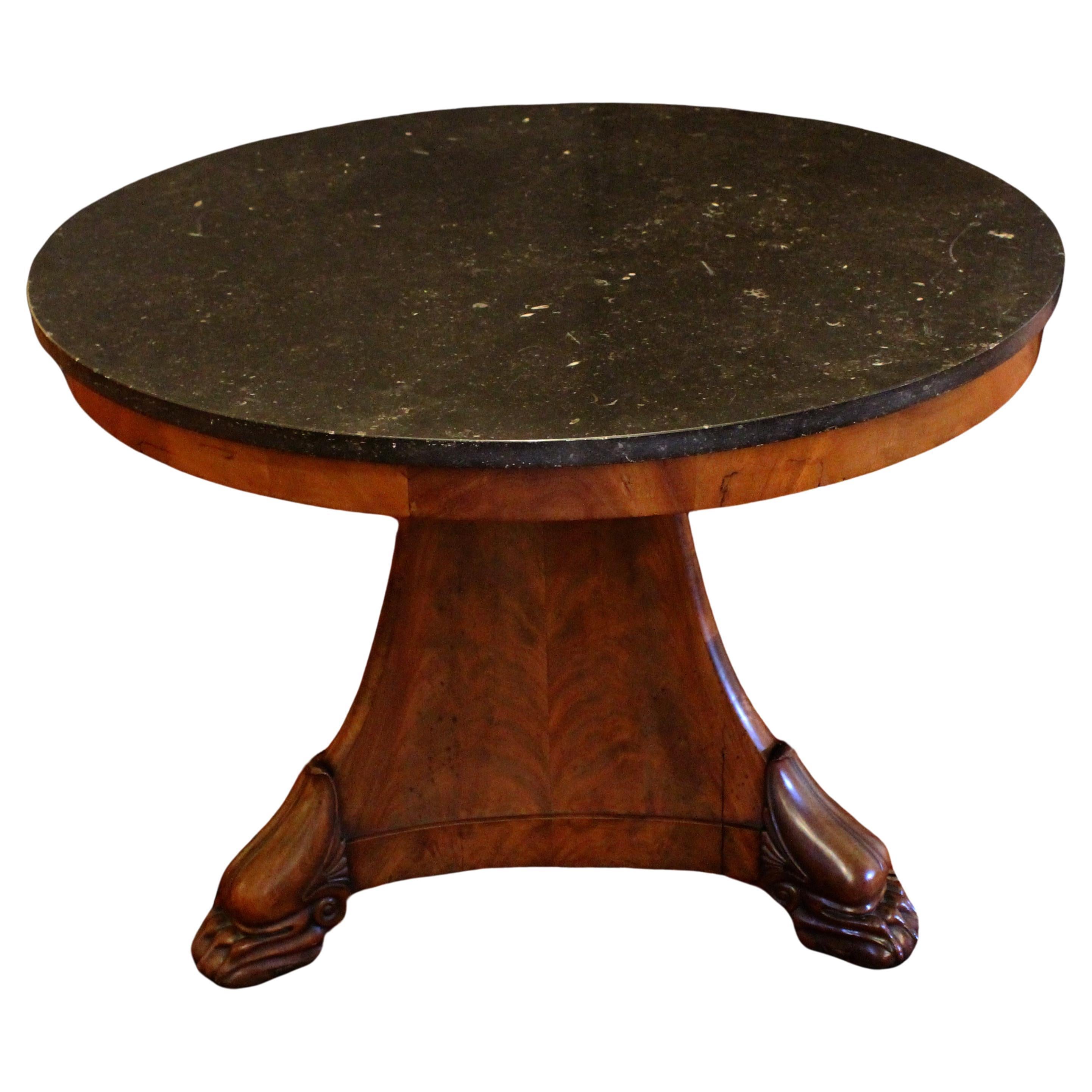Early 19th Century Marble Top Gueridon Center Table, French For Sale