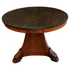 Antique Early 19th Century Marble Top Gueridon Center Table, French