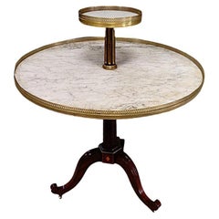 Early 19th Century Marble Top Two-Tier Folding Table