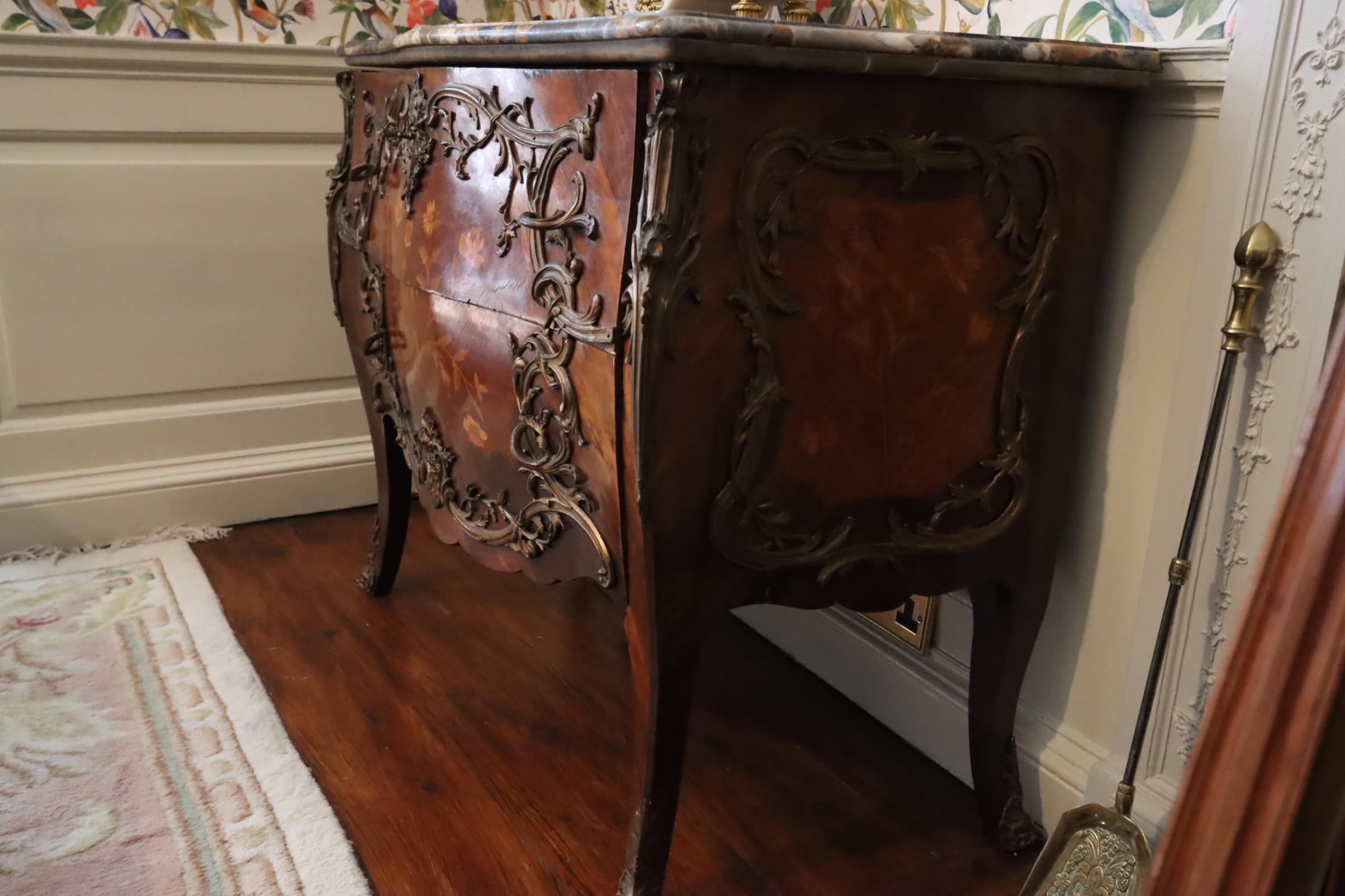 Marquetry Early 19th Century marquetry and Parquetry French Commode, with Ormalu Mounts. For Sale