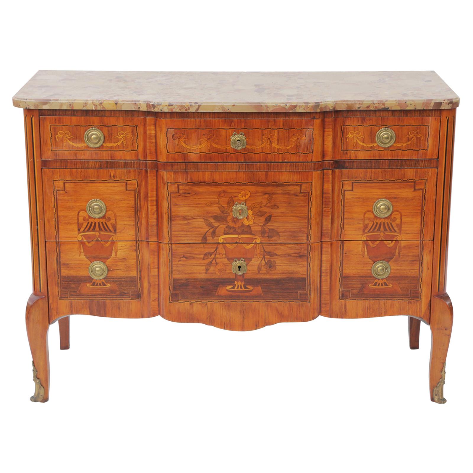Early 19th Century Marquetry Commode For Sale