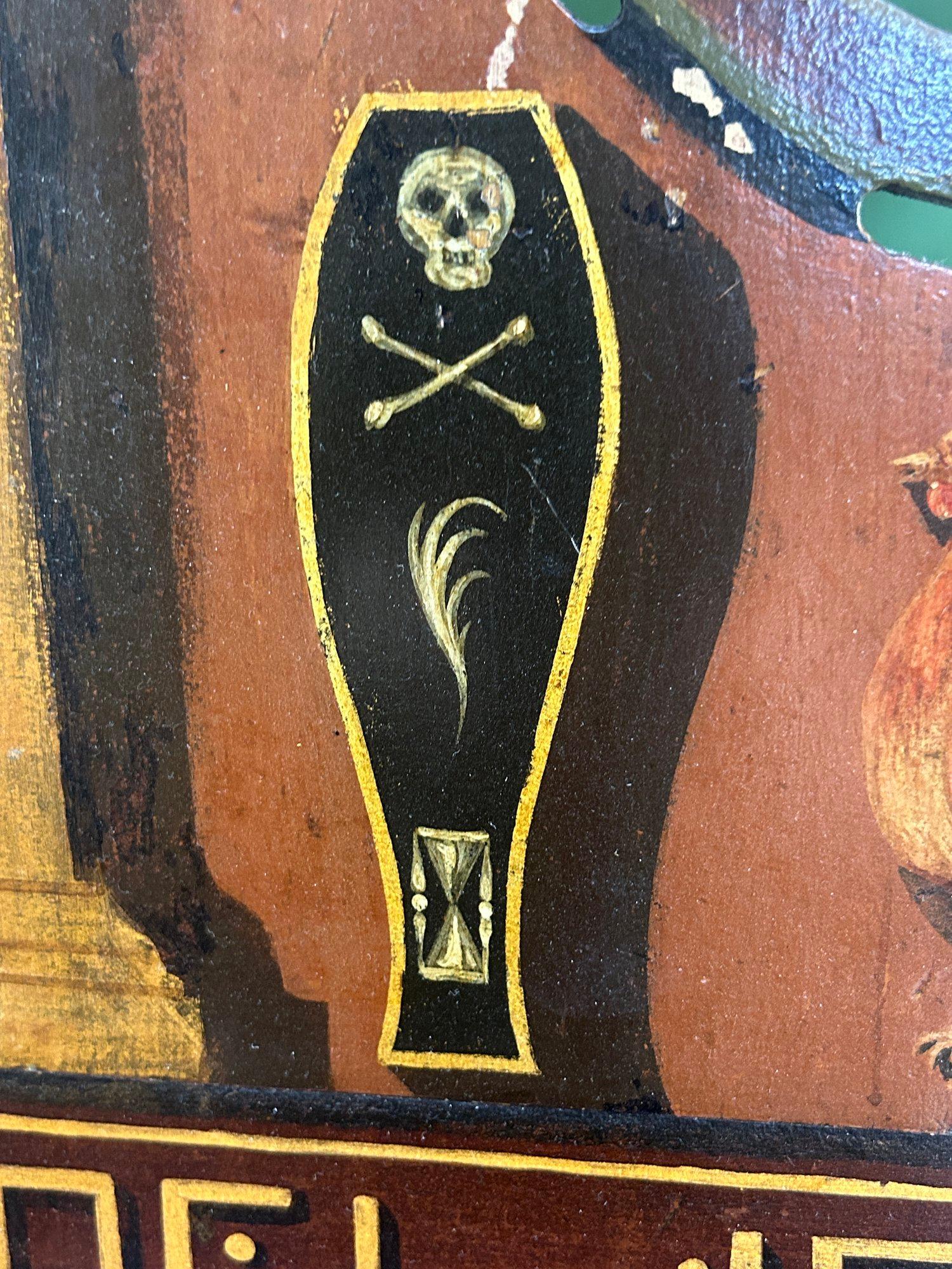 Early 19th Century Masonic Lodge Ceremonial Throne Chair with Magic Symbols For Sale 9