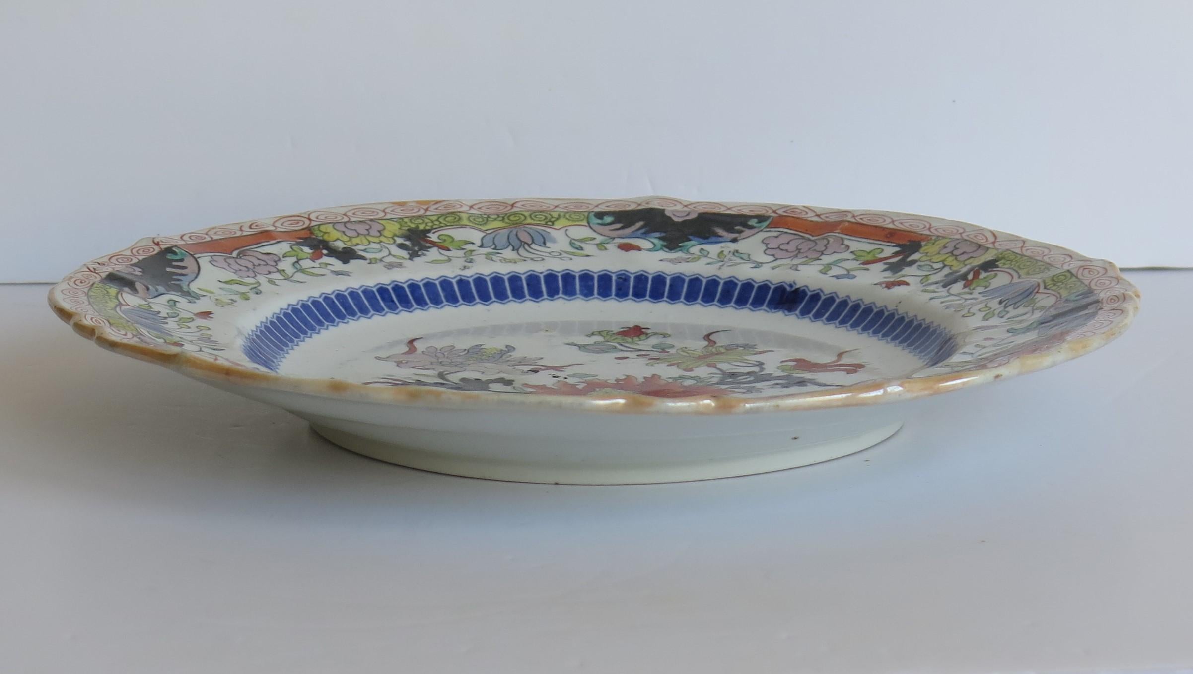 Early 19th Century Masons Ironstone Plate in Ragged Rose Pattern, Circa 1830 In Good Condition In Lincoln, Lincolnshire