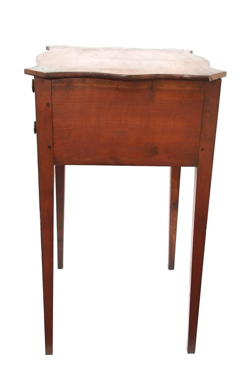 American Early 19th Century Massachusetts Federal Cherry Two-Drawer Work Table For Sale