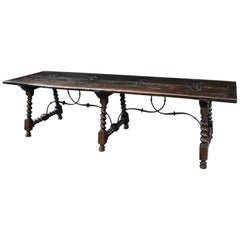 Antique Early 19th Century Massive Spanish Walnut Table