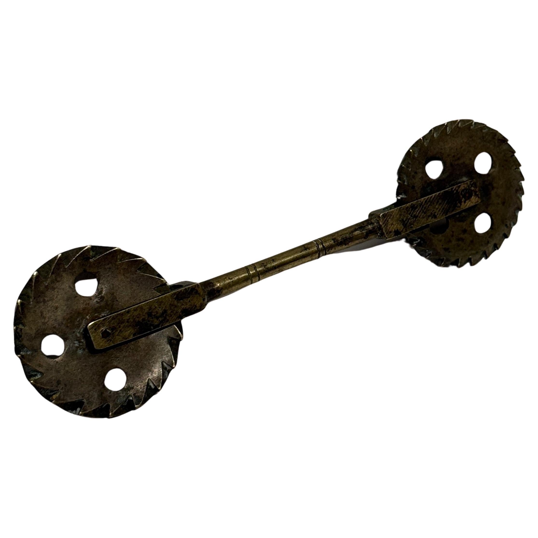 Danish early 19th Century metal double-sided cookie cutter.