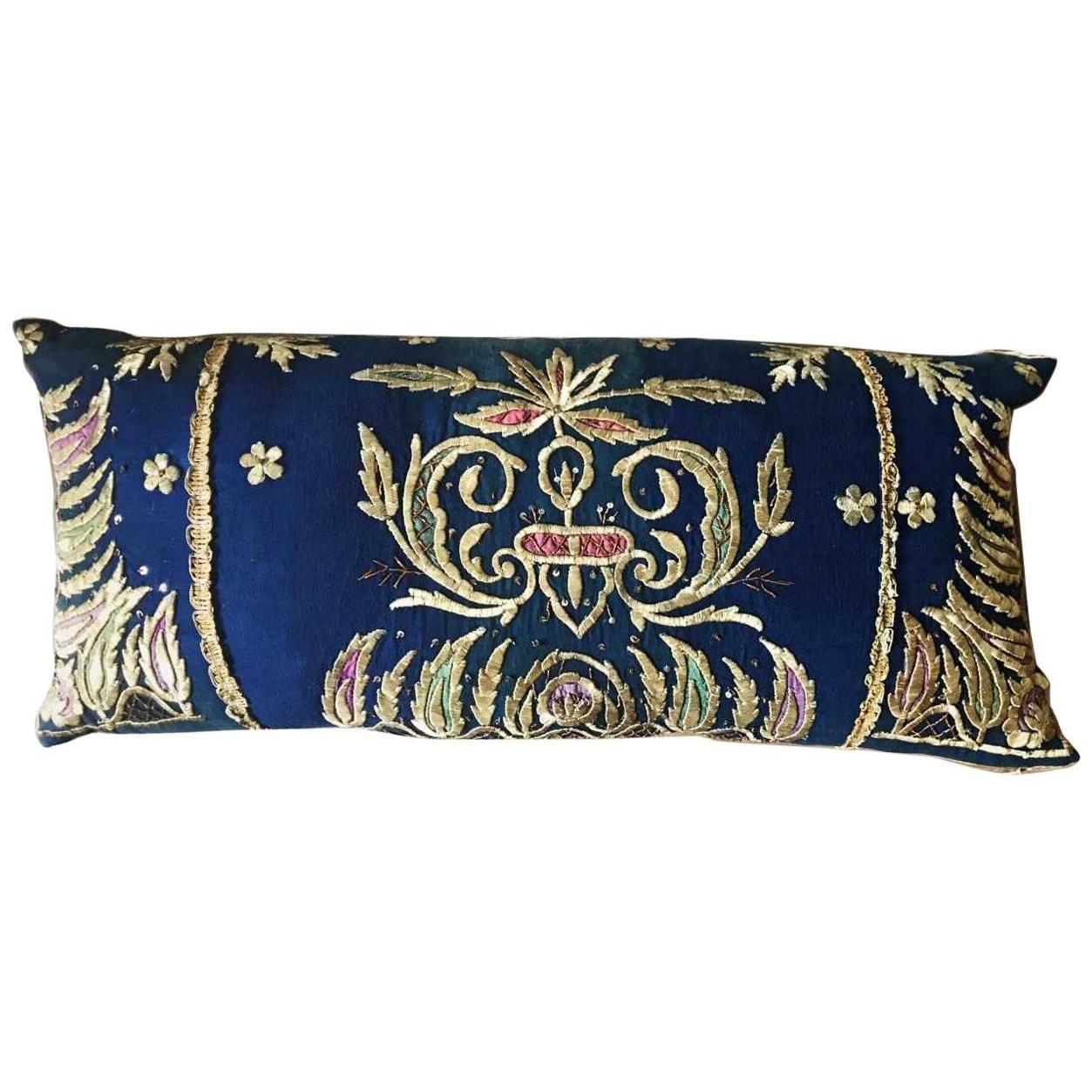 Cuscino in tessuto metallico/seta uzbeko della fine del XVIII secolo