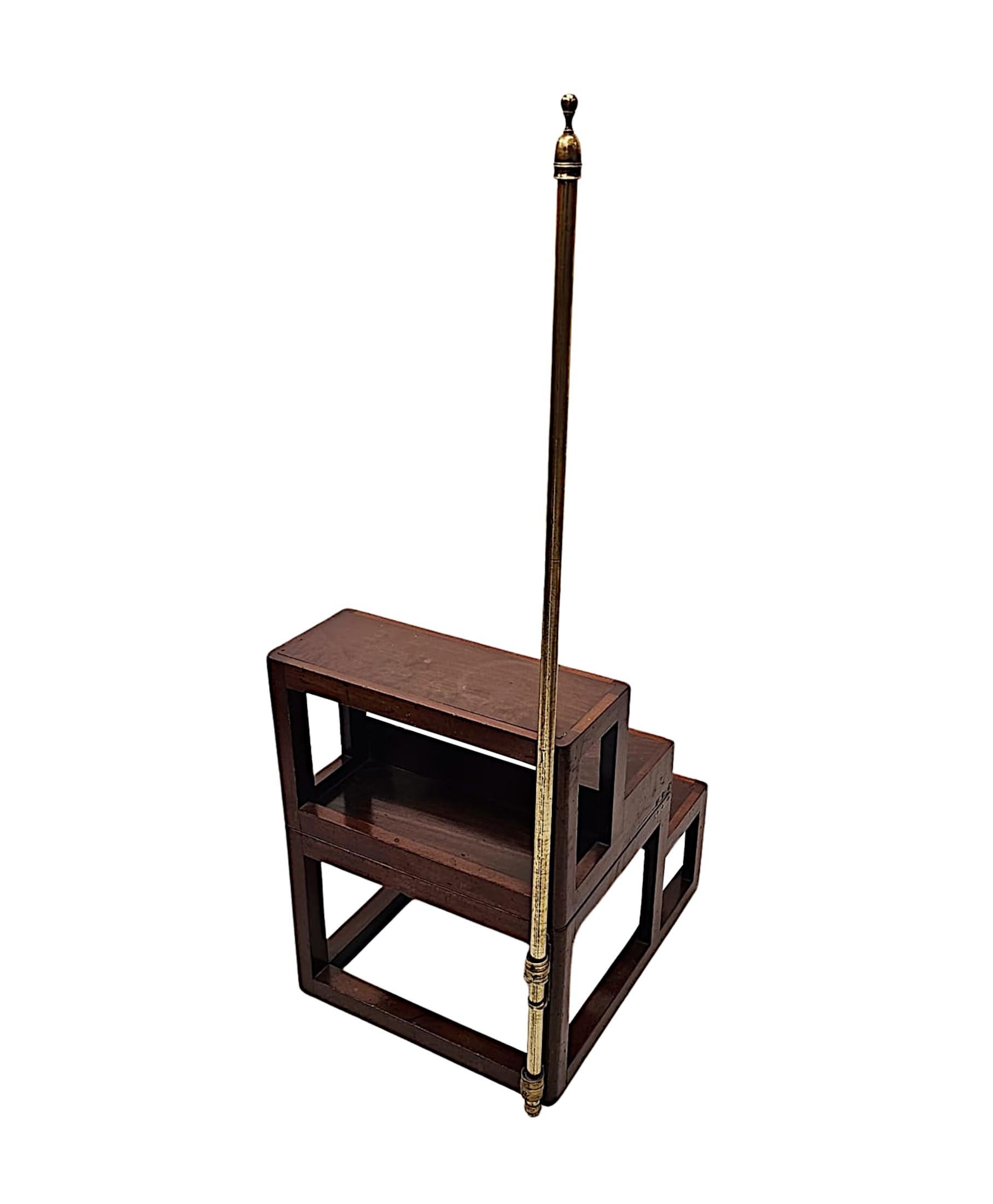 Tabouret de bibliothèque métamorphique du début du 19e siècle transformable en pouf Bon état - En vente à Dublin, IE