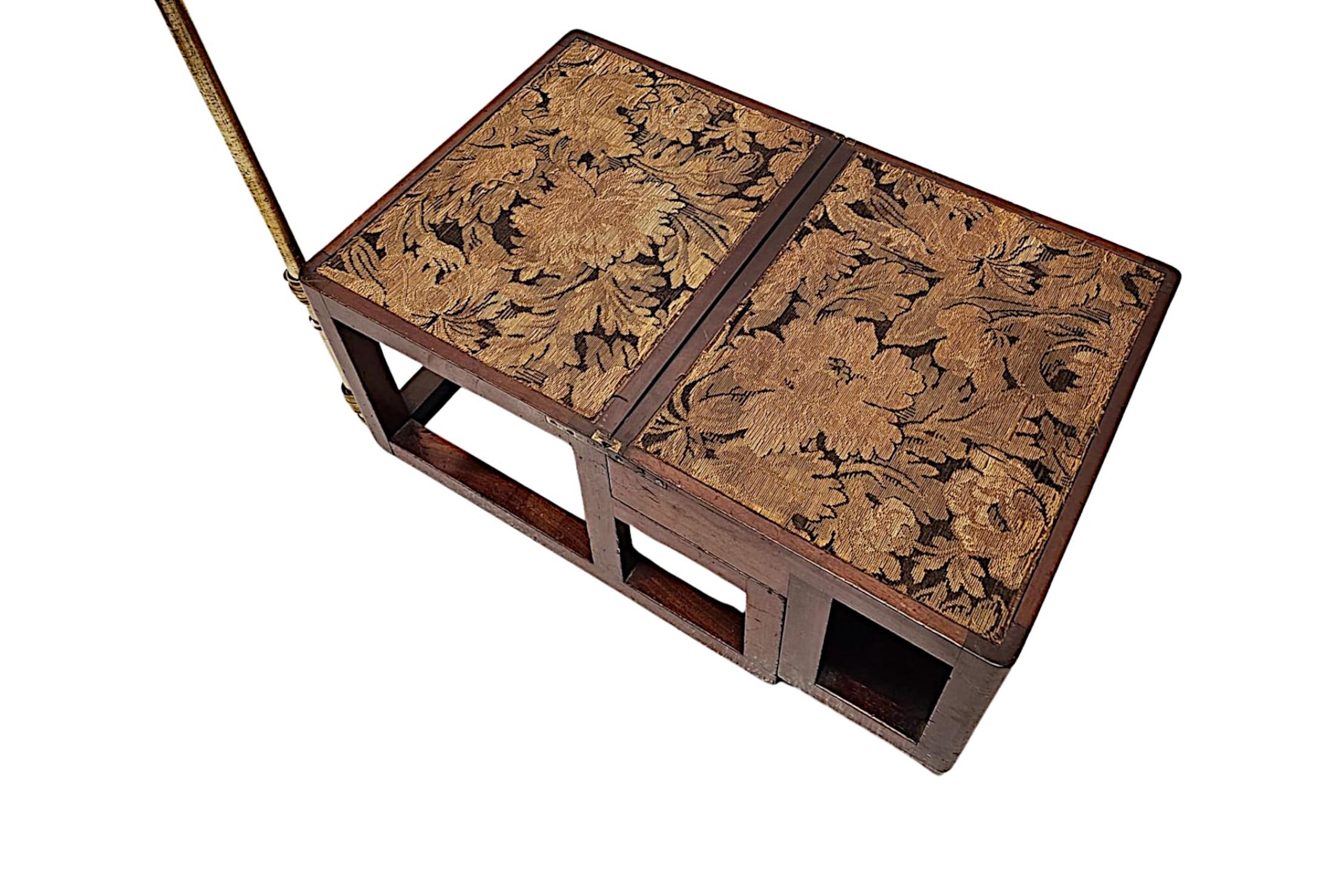 XIXe siècle Tabouret de bibliothèque métamorphique du début du 19e siècle transformable en pouf en vente