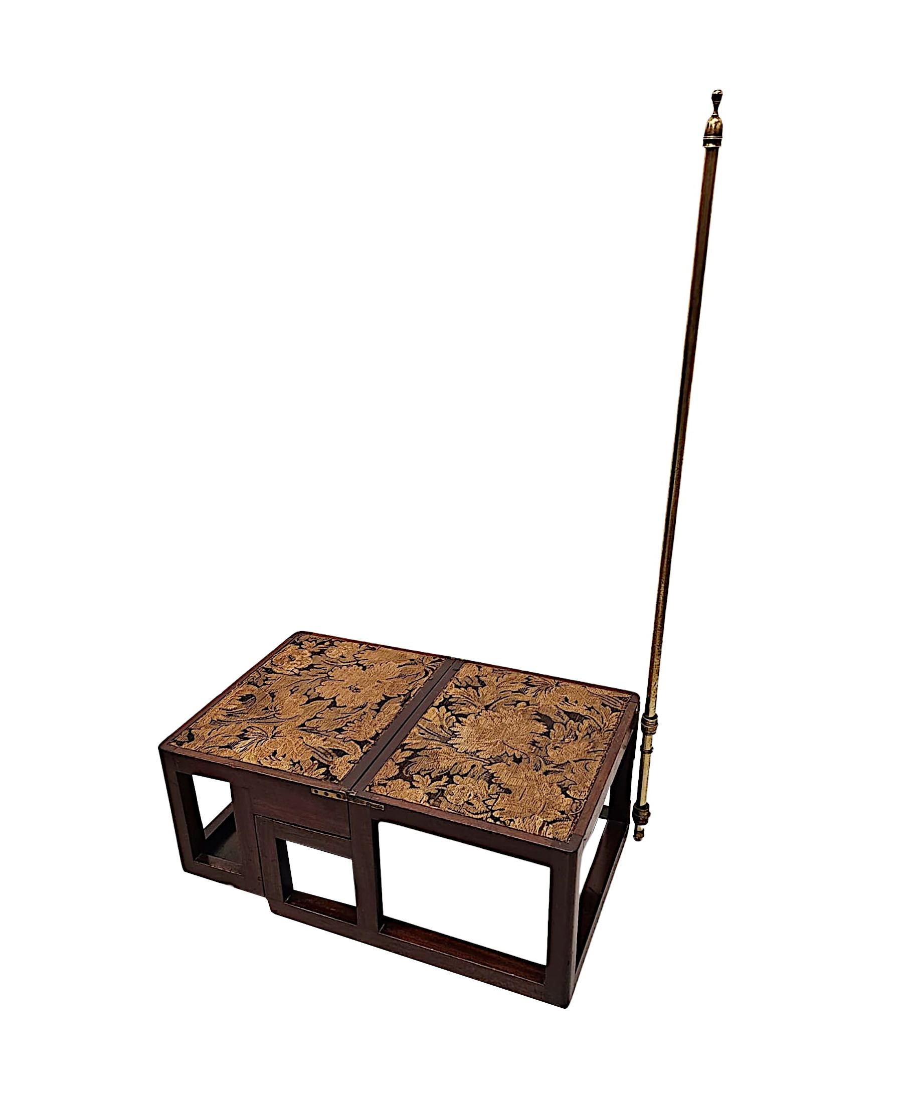 Tabouret de bibliothèque métamorphique du début du 19e siècle transformable en pouf en vente 1