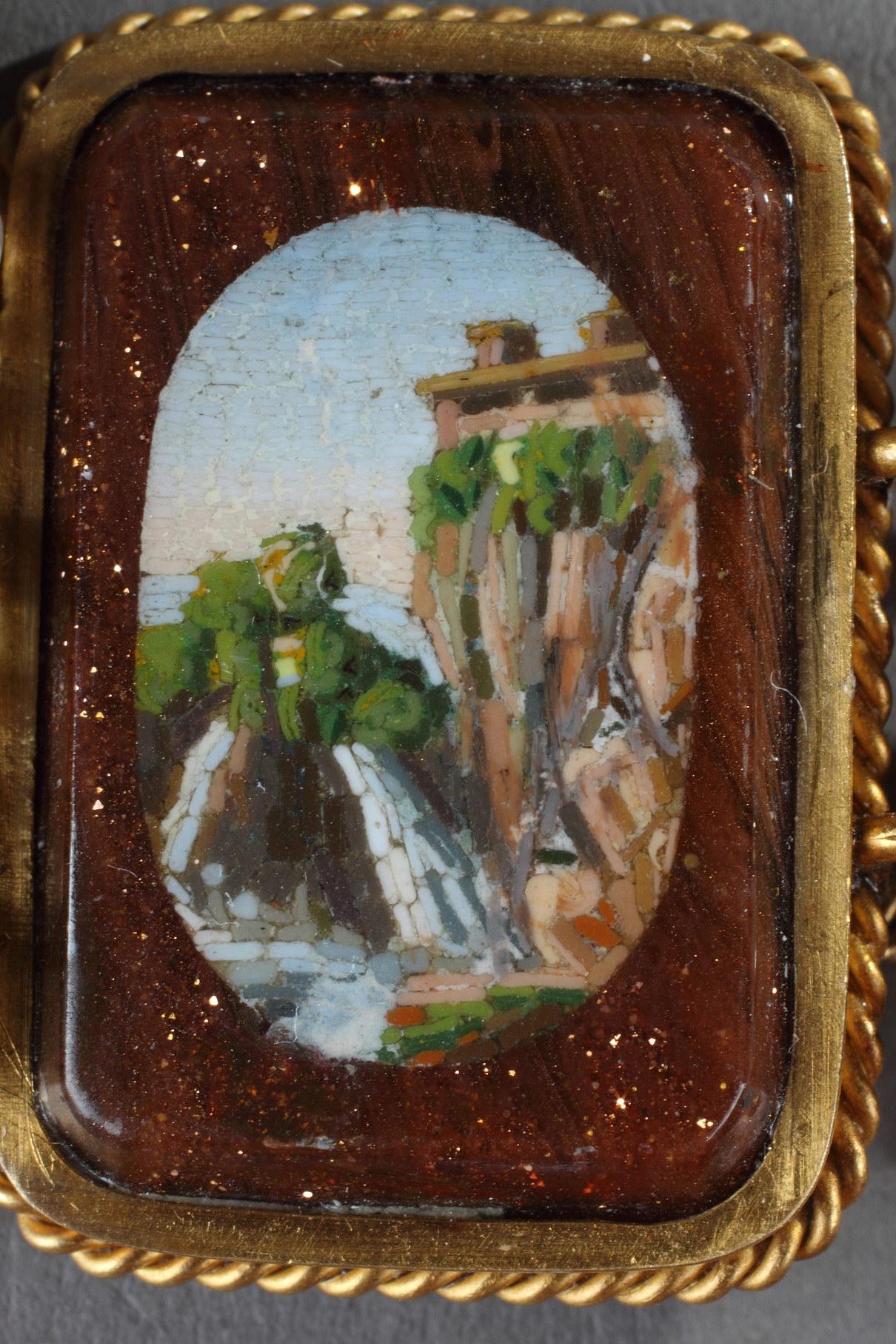 Early 19th century Micromosaic Bracelet with Scenes of Rome. For Sale 1