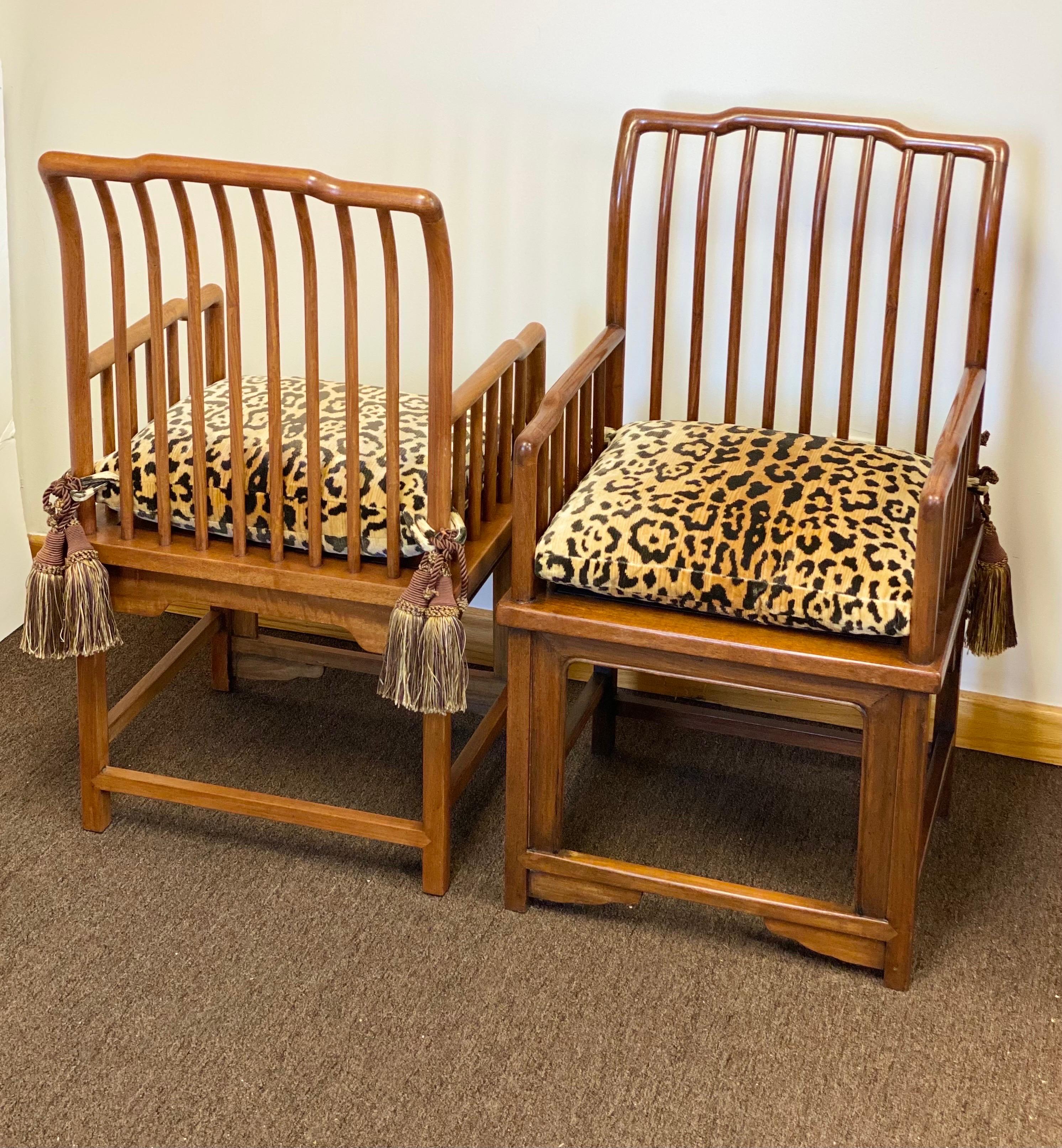 Early 19th Century Ming Style Slatted Back Hardwood Armchairs For Sale 3