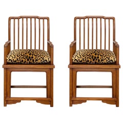 Early 19th Century Ming Style Slatted Back Hardwood Armchairs