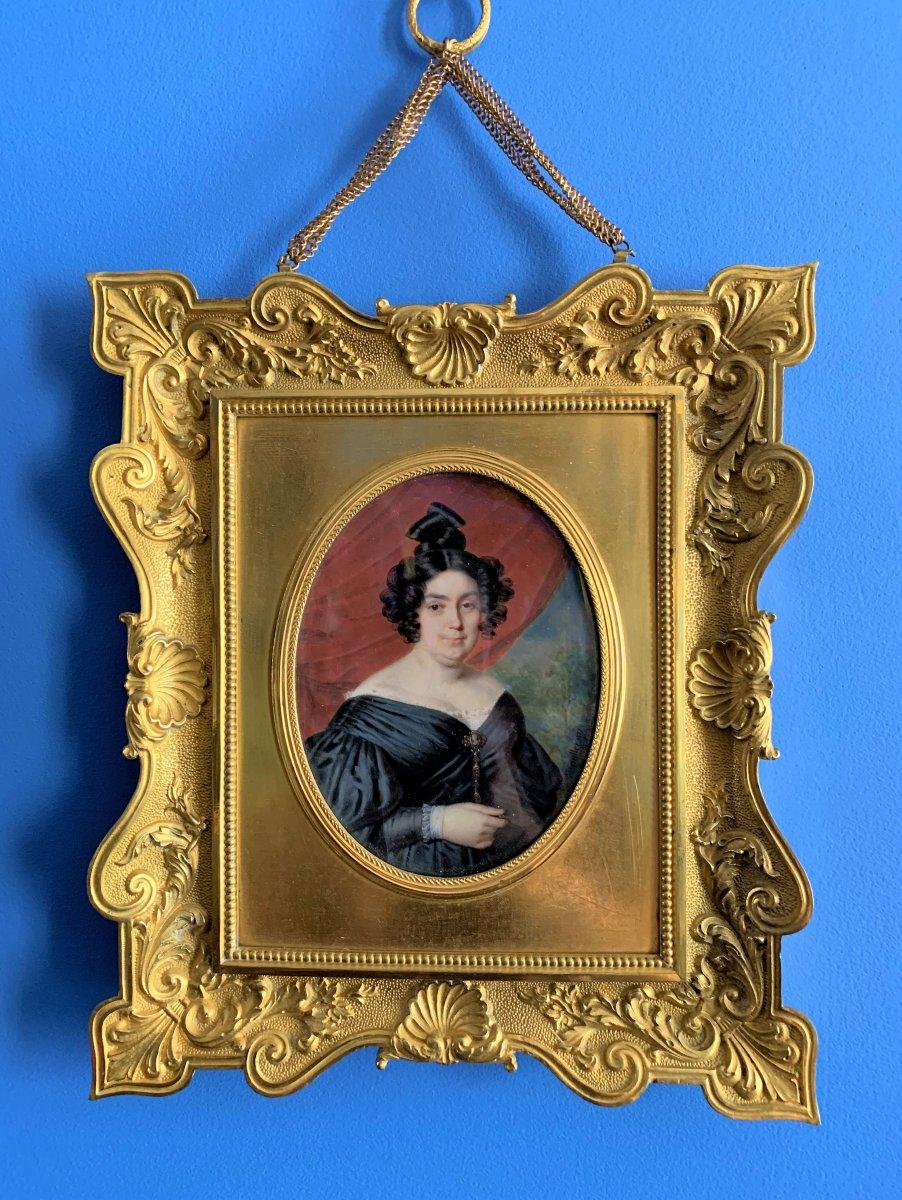 Bronze Early 19th Century Miniature Painting For Sale