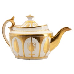 Early 19th Century Minton Porcelain Neoclassical Gilded Teapot