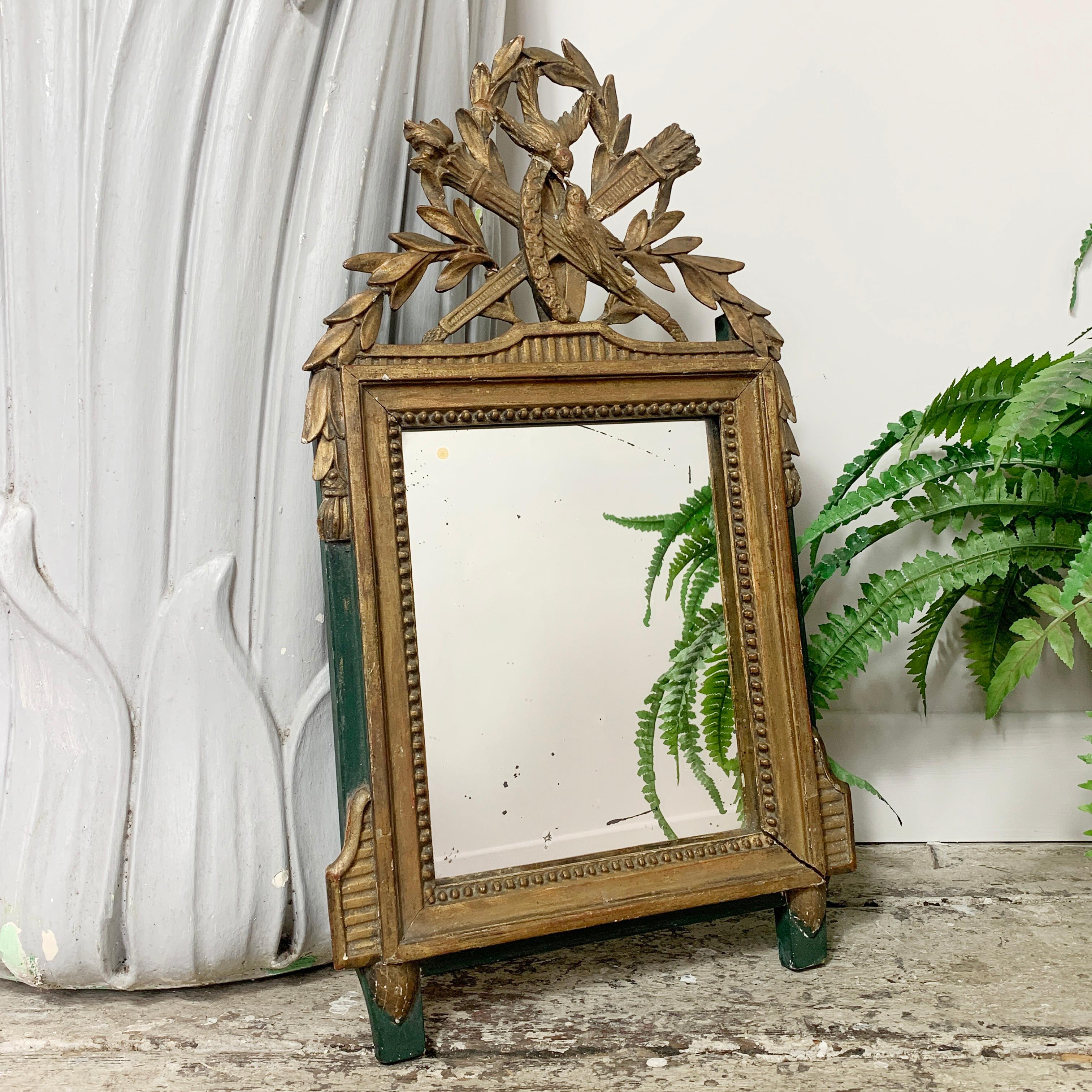 Mid-19th Century Early 19th C Gold Mirror Petite, Louis XVI Style For Sale