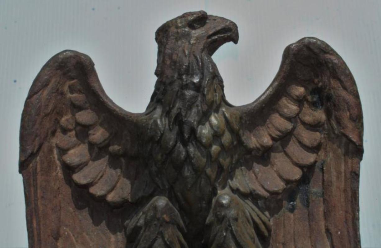 Folk Art Early 19th Century Monumental Pottery Eagle Sculpture For Sale