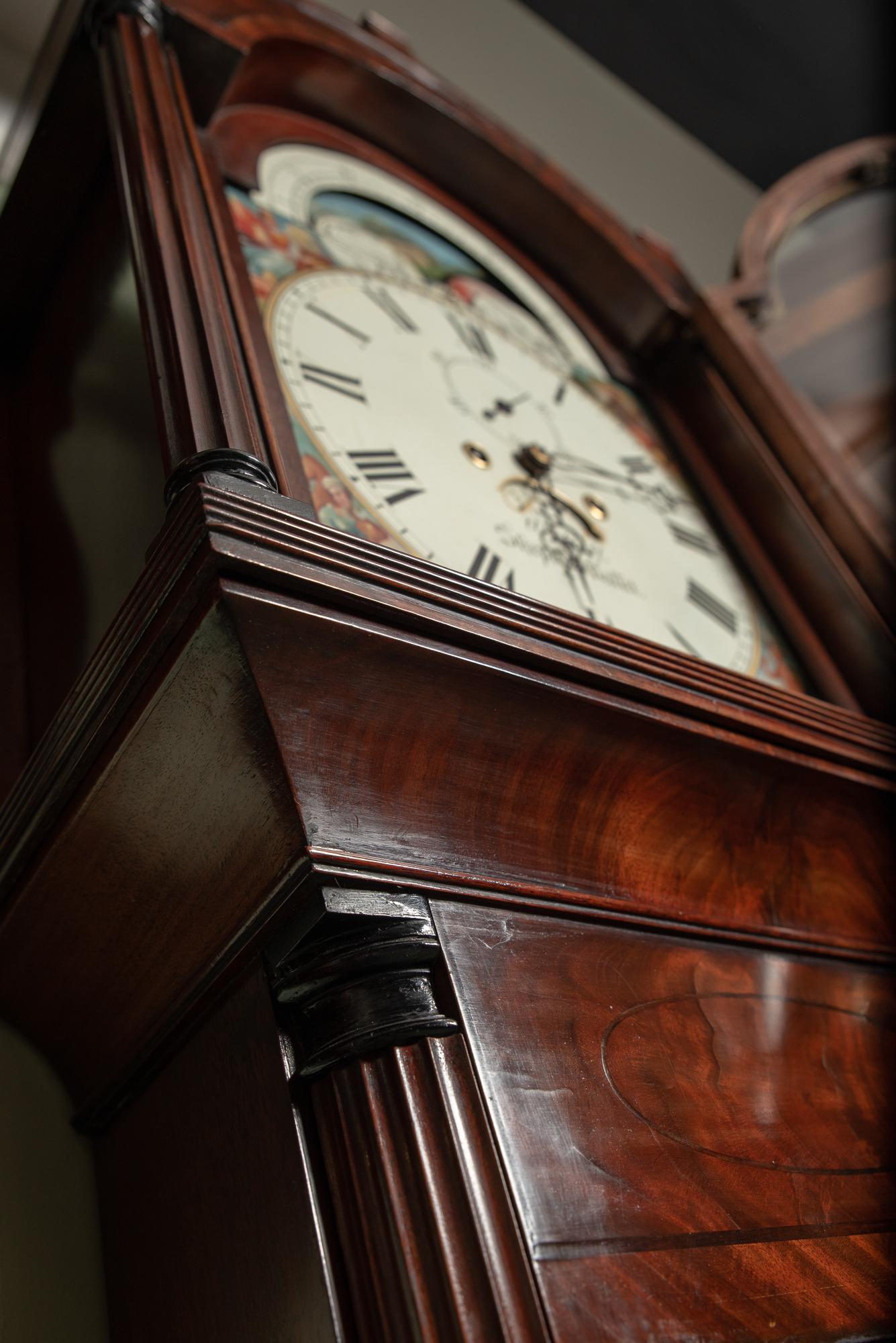 Early 19th Century Moon Phase Clock by William Cuff of Shepton Mallet In Good Condition For Sale In Cheltenham, GB
