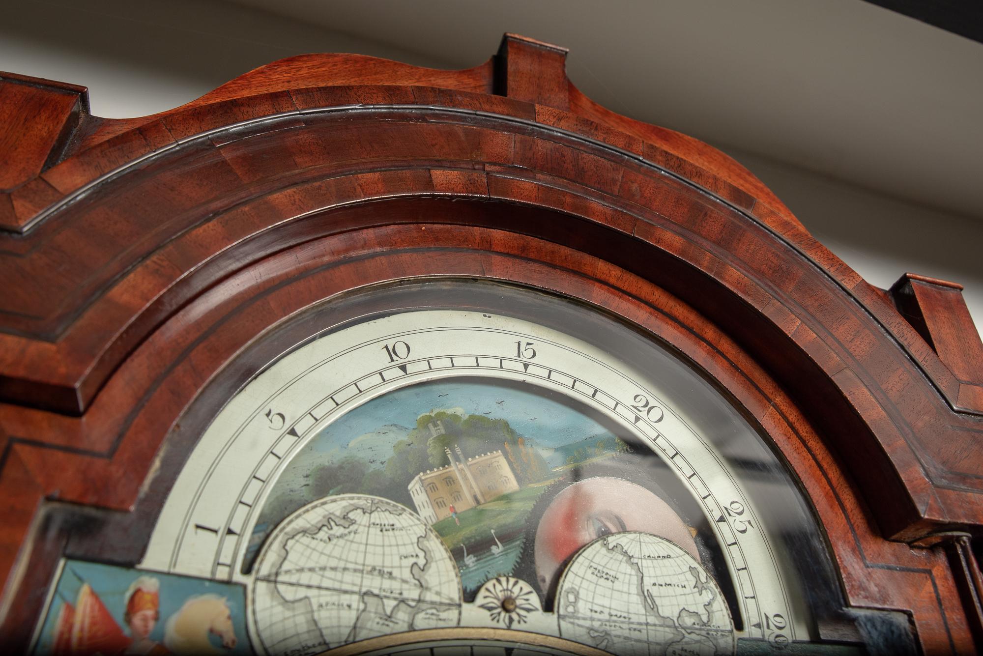 Early 19th Century Moon Phase Clock by William Cuff of Shepton Mallet For Sale 2