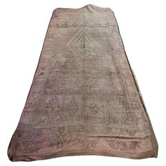 Early 19th-Century Moroccan Tribal Flatweave Rug with Faded Geometric Medallions