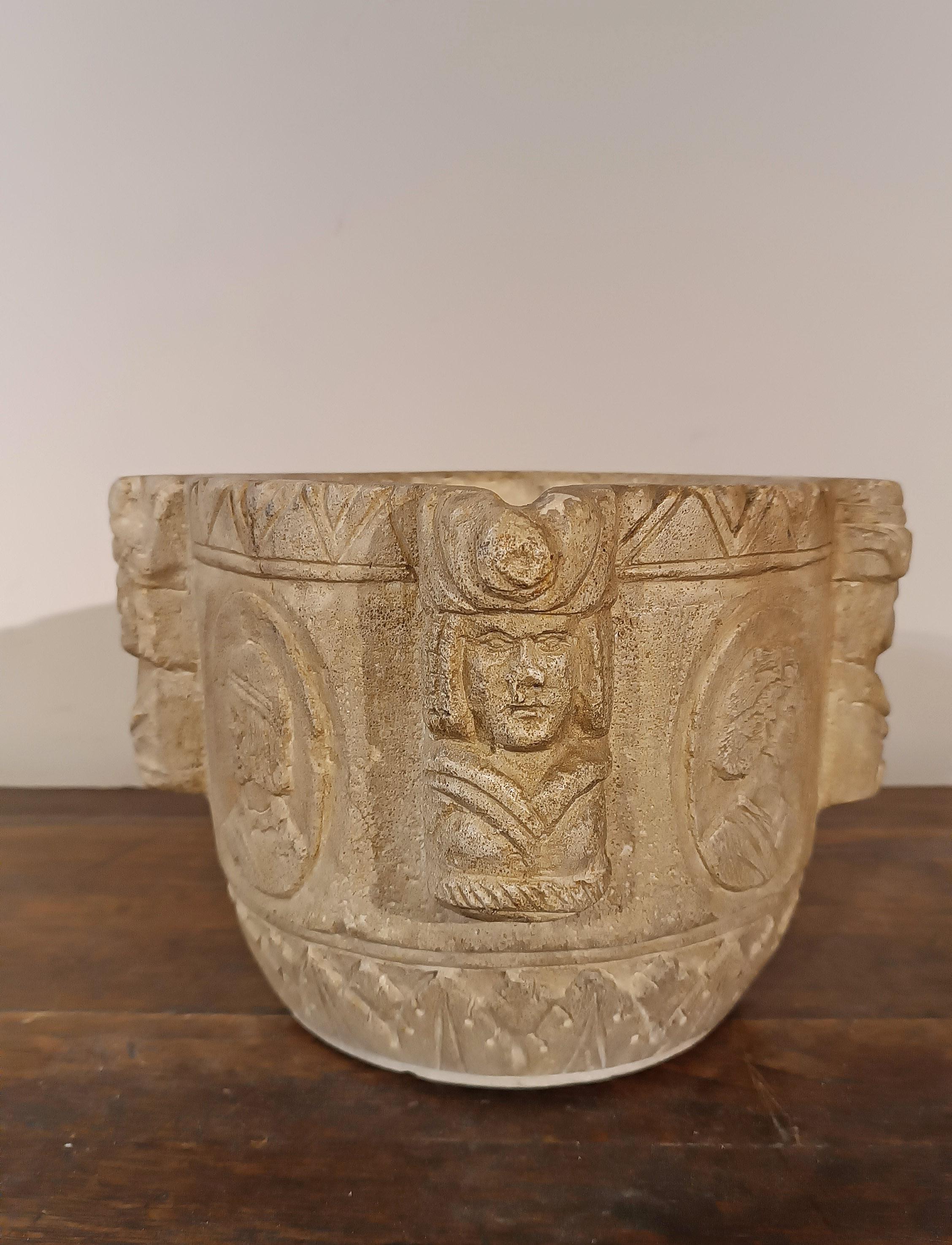 EARLY 19th CENTURY MORTAR WITH FIGURED ENGRAVINGS 6