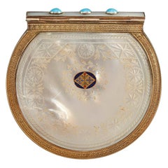 Early 19th Century Mother of Pearl, Enamel and Silver-Gilt Wallet