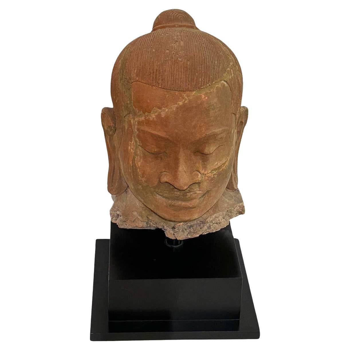 Bodhisattva de terracota montado de principios del siglo XIX Vaciado en venta