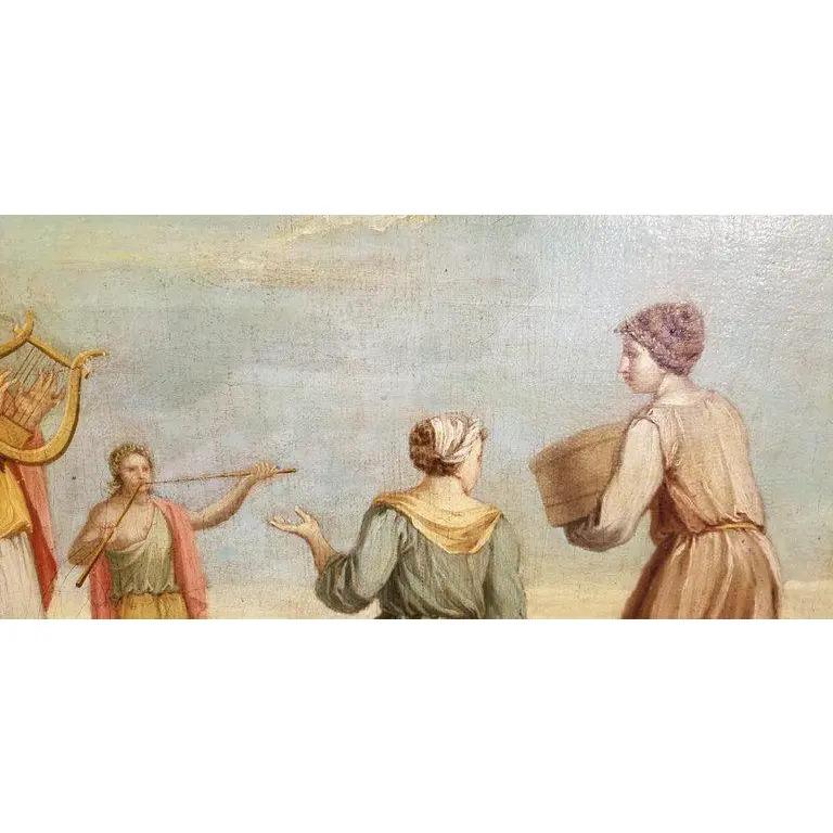 Victorian Early 19th Century Musical Nymphs Painting For Sale