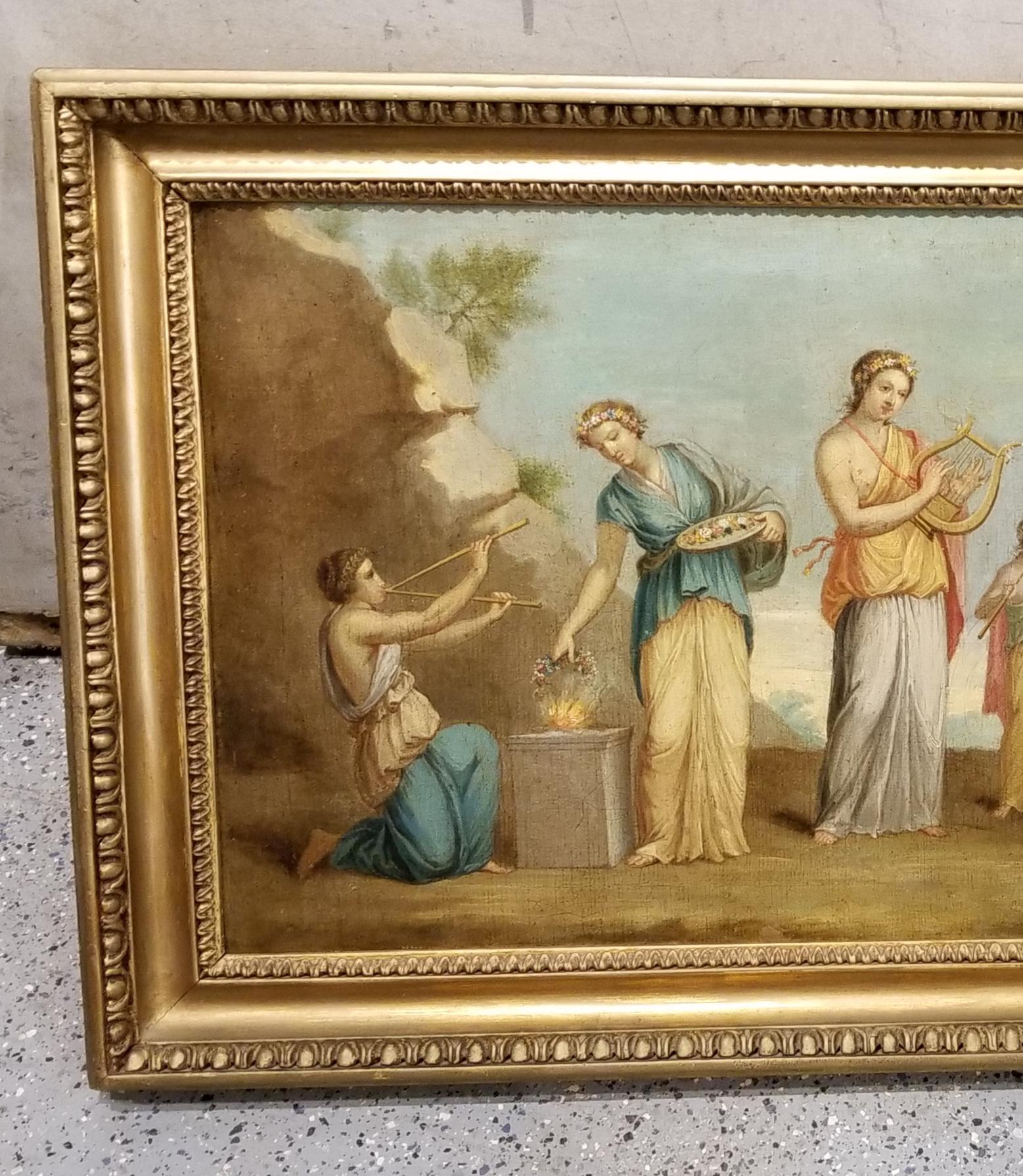 Early 19th Century Musical Nymphs Painting In Good Condition For Sale In Fulton, CA